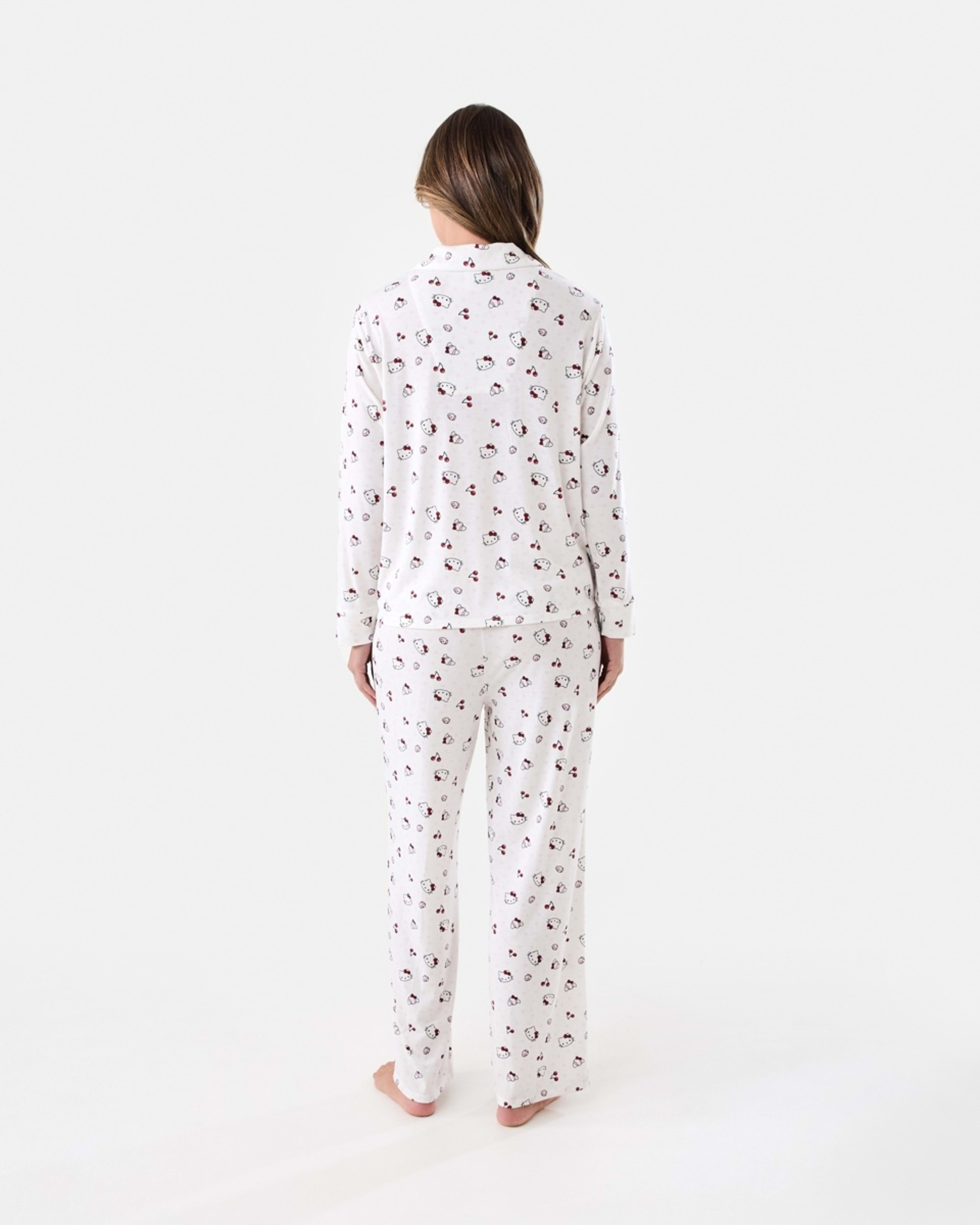 3 Hello Kitty License Long Sleeve Top and Comfort Pants Pyjama Set HELLO KITTY AOP WHITE, 3 of 7