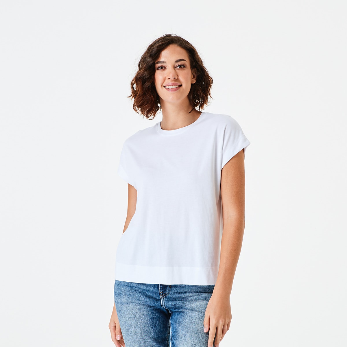 Cotton Modal Short Extended Sleeve Top 