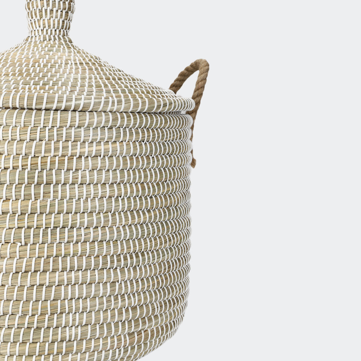 Round Coil Basket with Lid White Kmart
