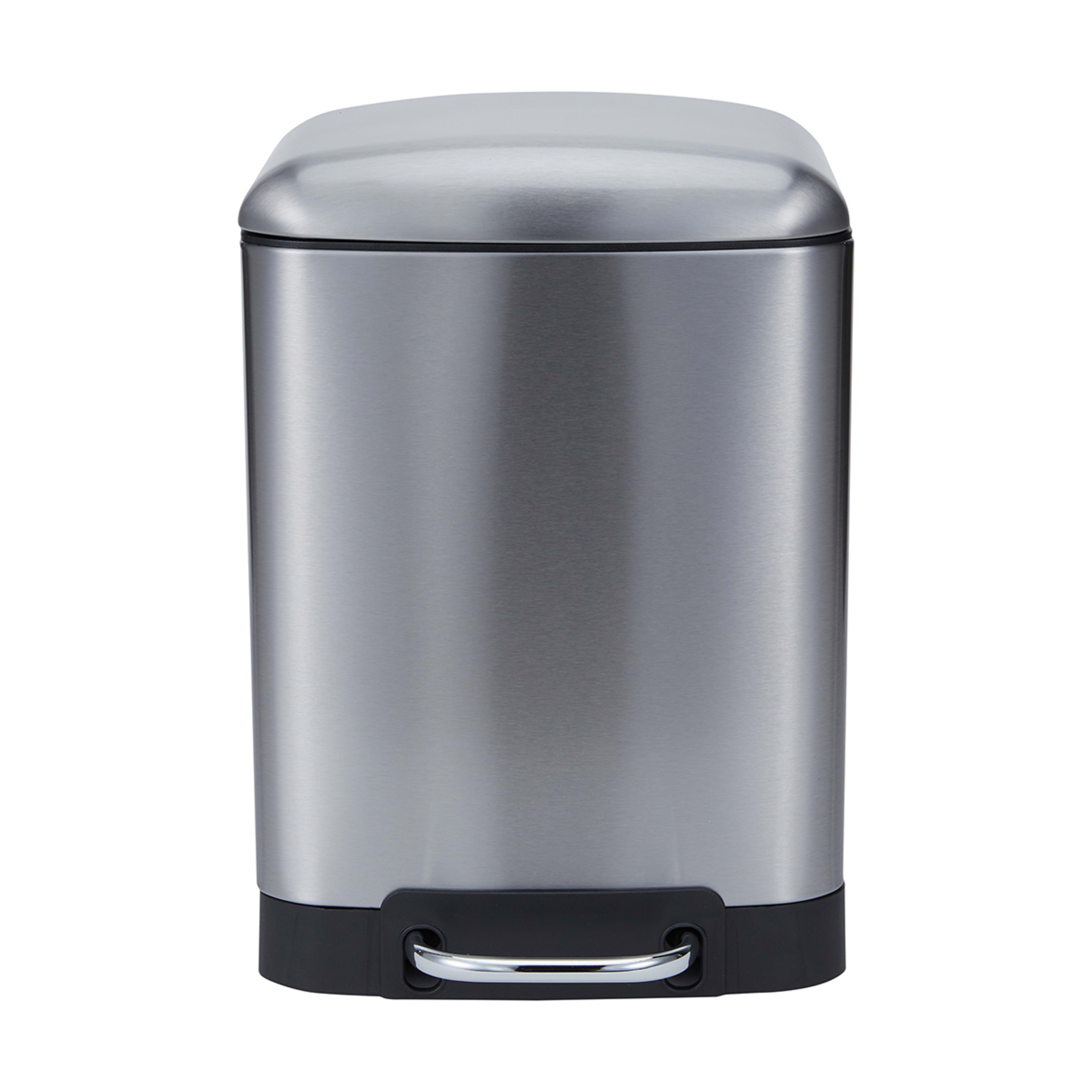 6L Brushed Stainless Steel Rectangle Pedal Bin Kmart