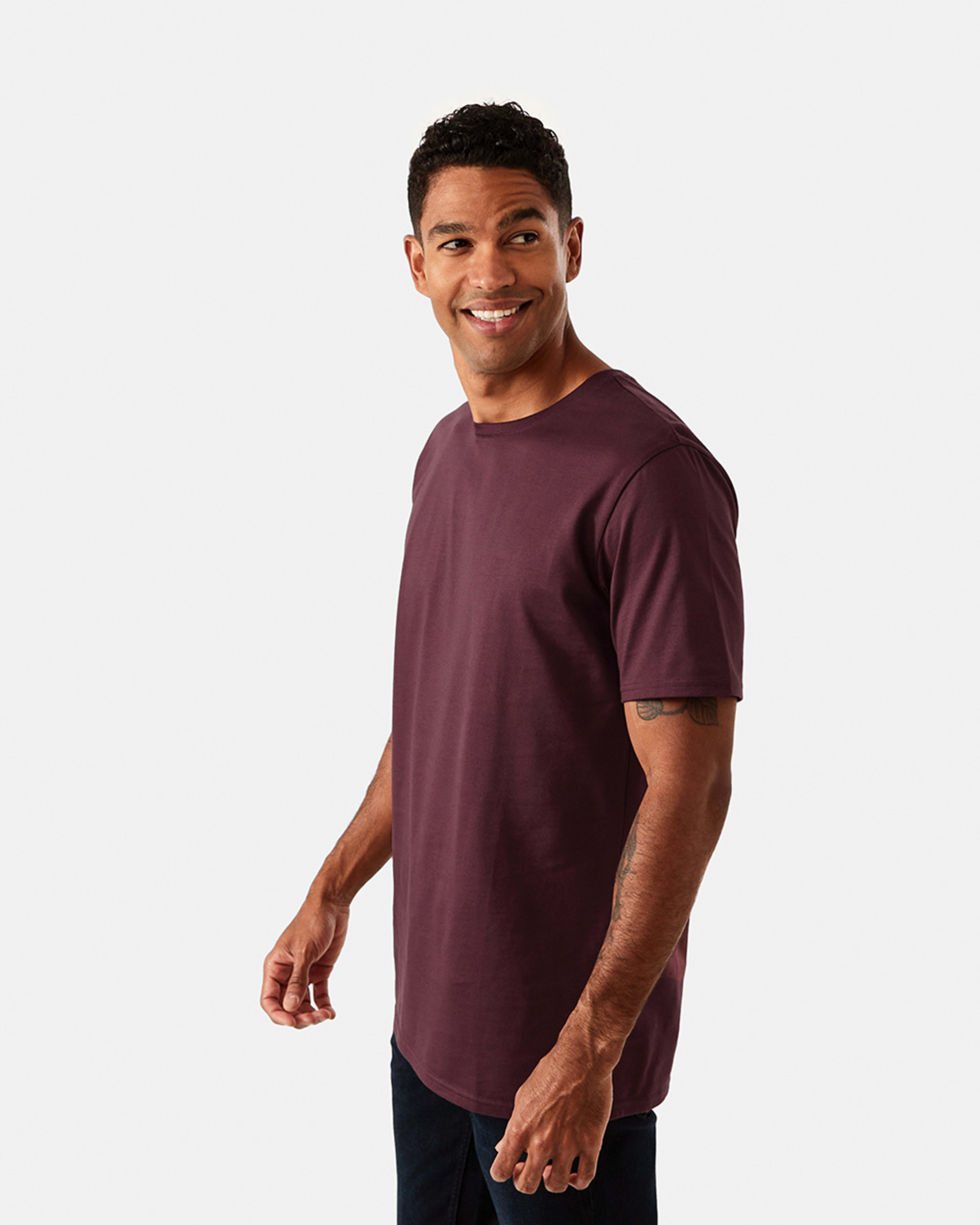 2 Australian Grown Cotton Crew Neck T-shirt Vnyrd Wine, 2 of 6
