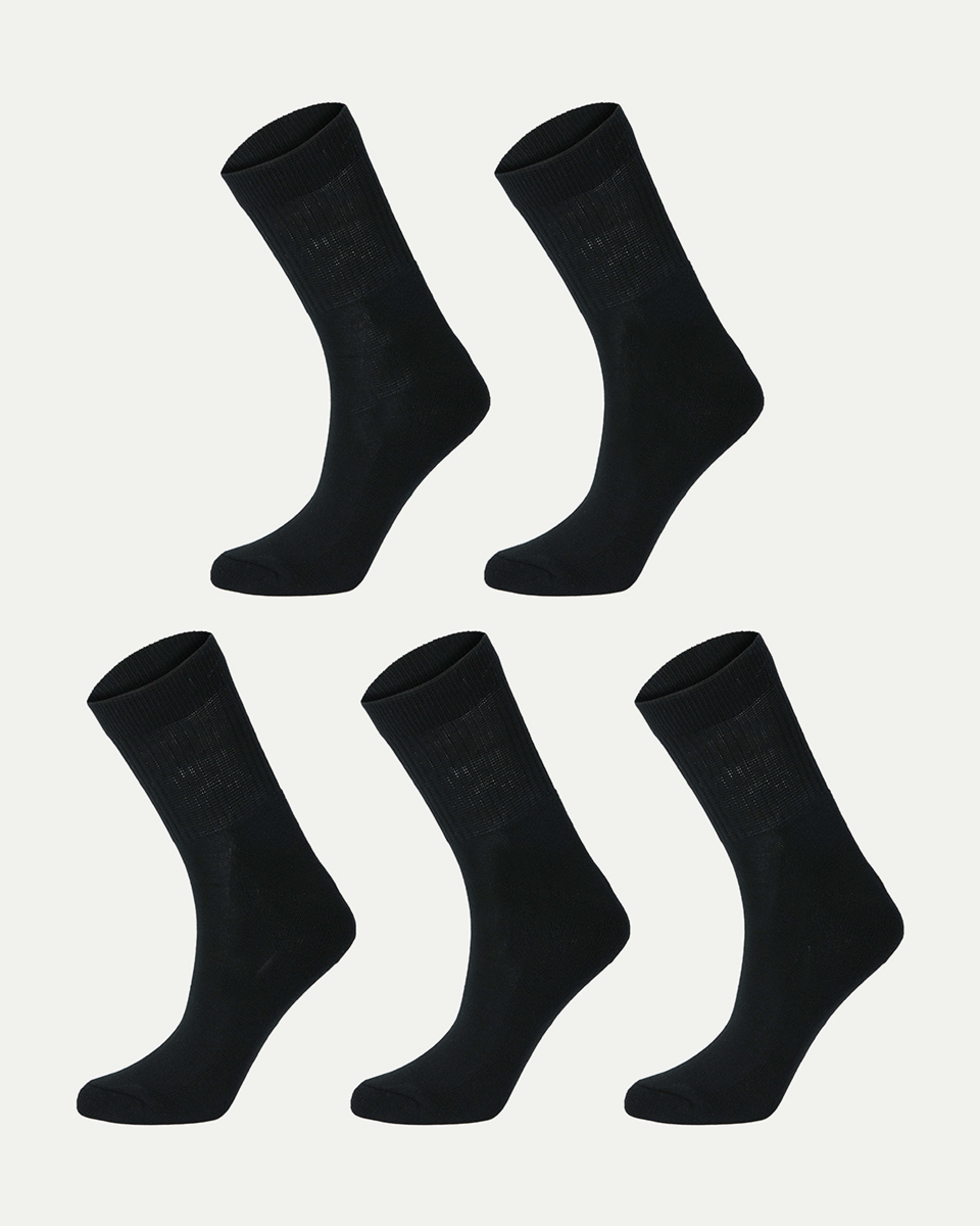 1 5 Pack Quarter Crew Socks Black 1