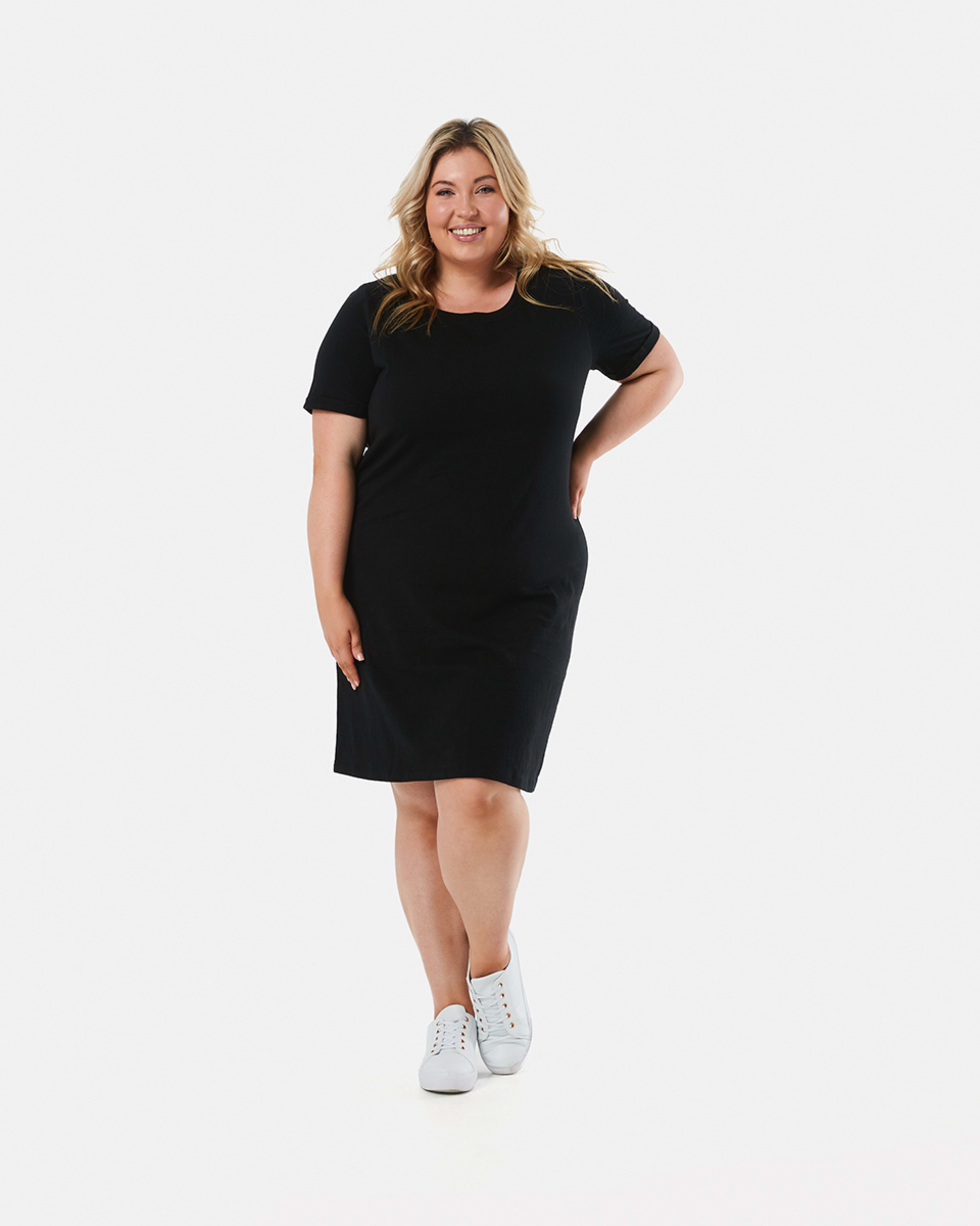 5 Curve Short Sleeve T-shirt Dress BLACK, 5 of 5
