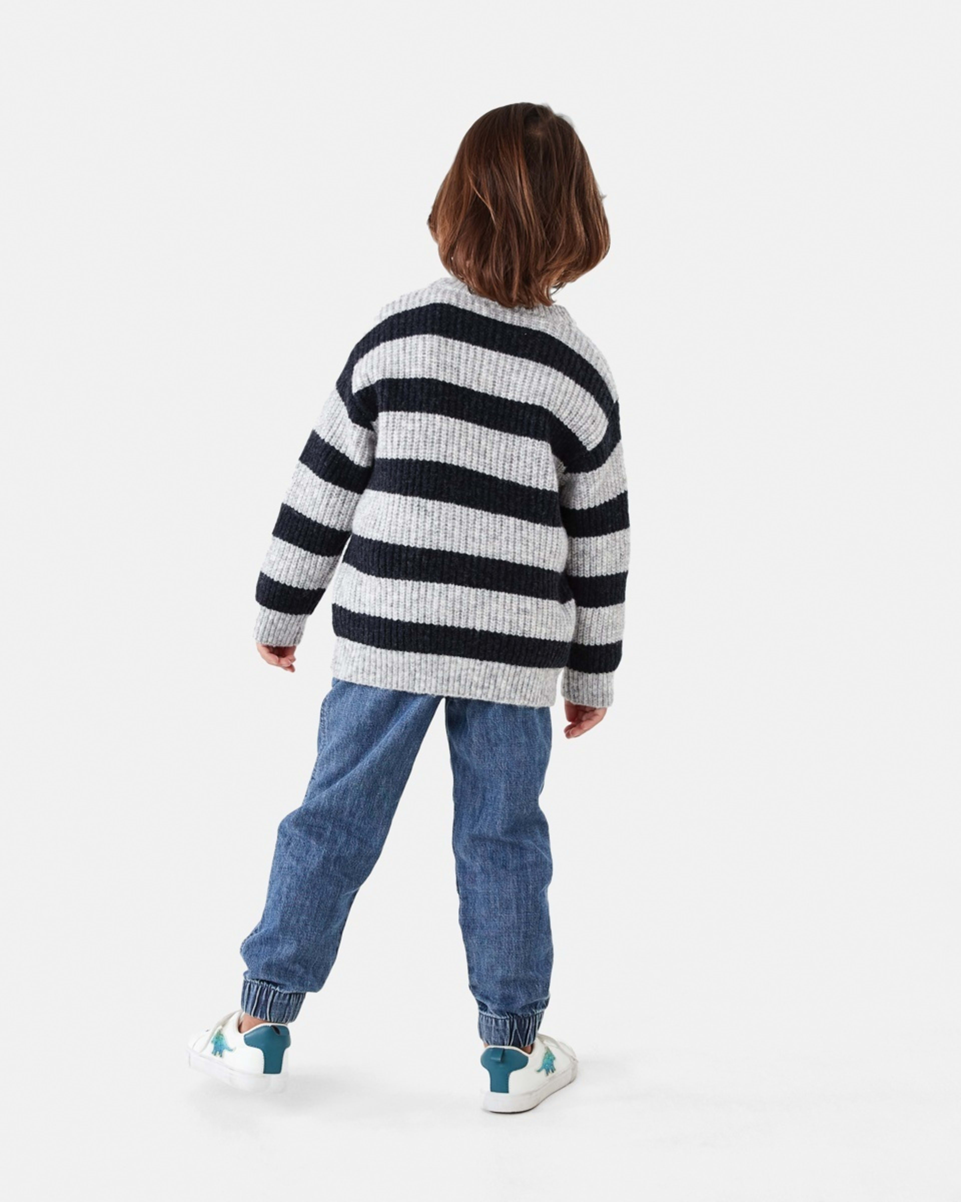 6 Stripe Crew Neck Top Wide Stripe Navy, 6 of 8