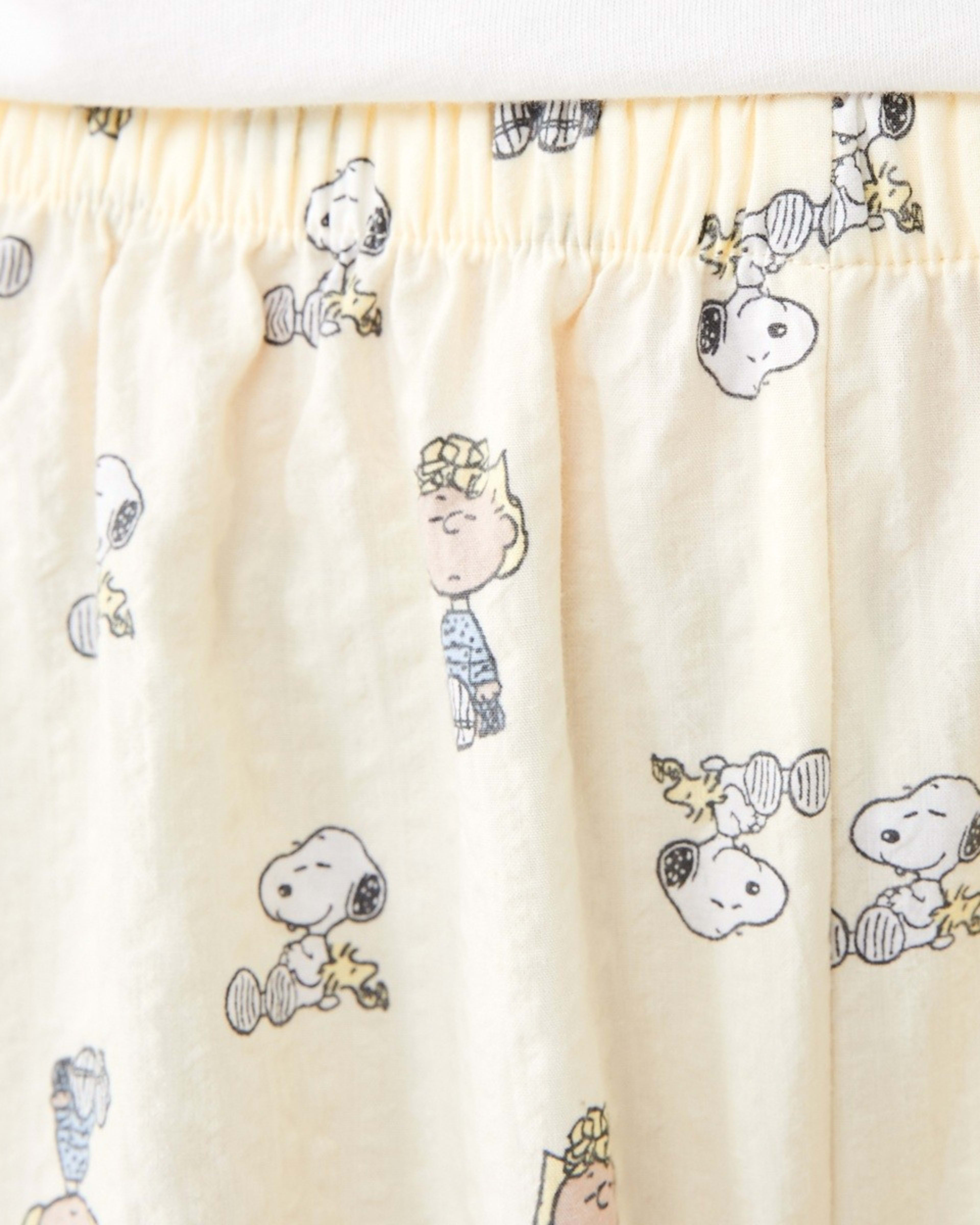 7 Snoopy License Short Sleeve Knit Top and Woven Pants Pyjama Set 75 SNOOPY WHITE, 7 of 7