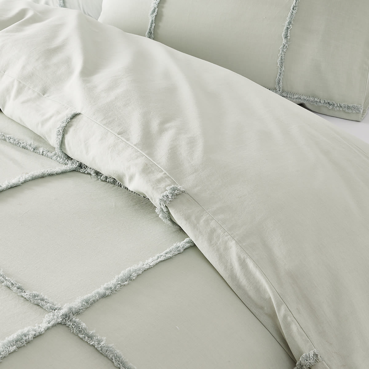 Honor Cotton Quilt Cover Set Queen Bed, Sage Kmart