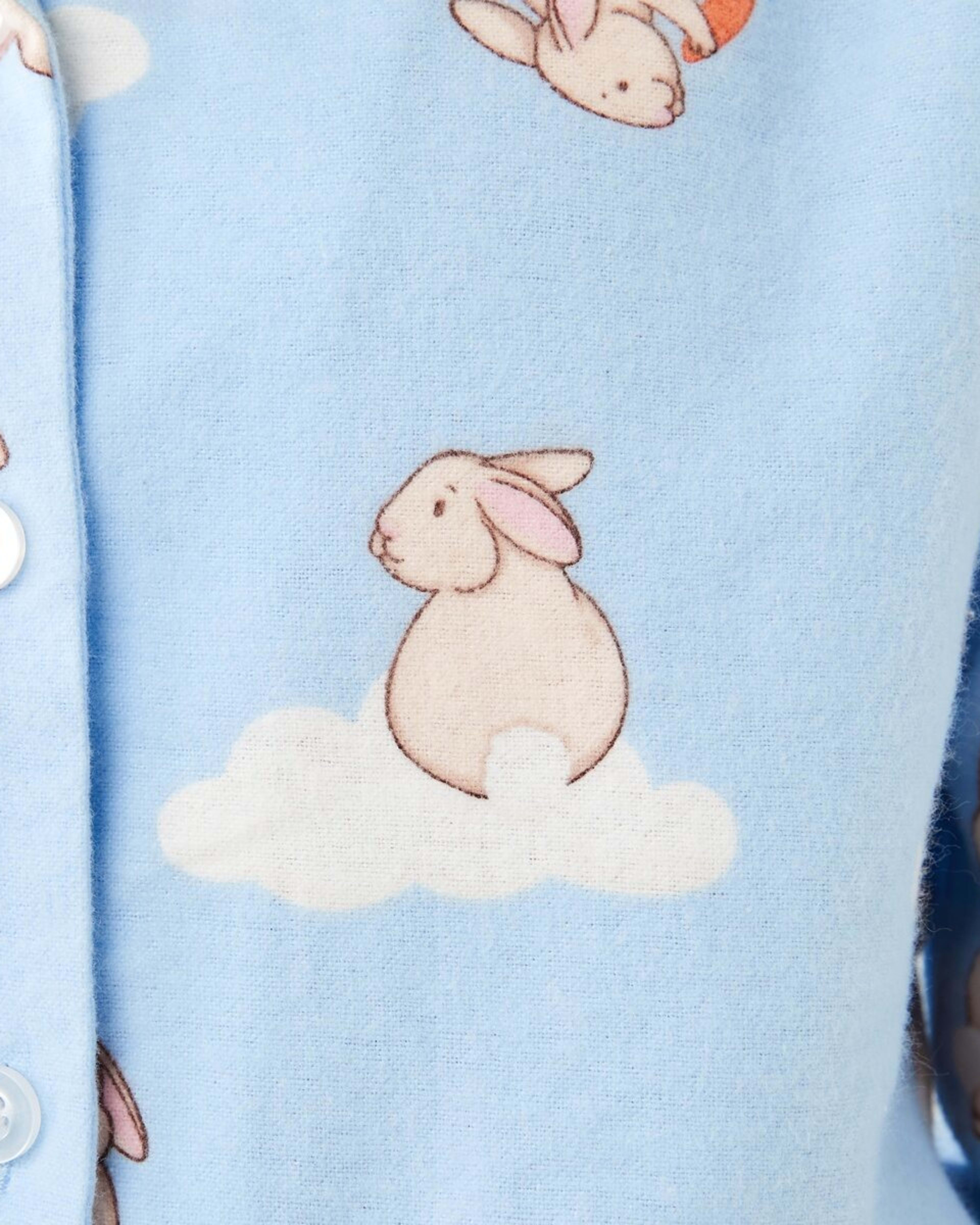 6 Flannelette Pyjama Set Blu Bunny, 6 of 10