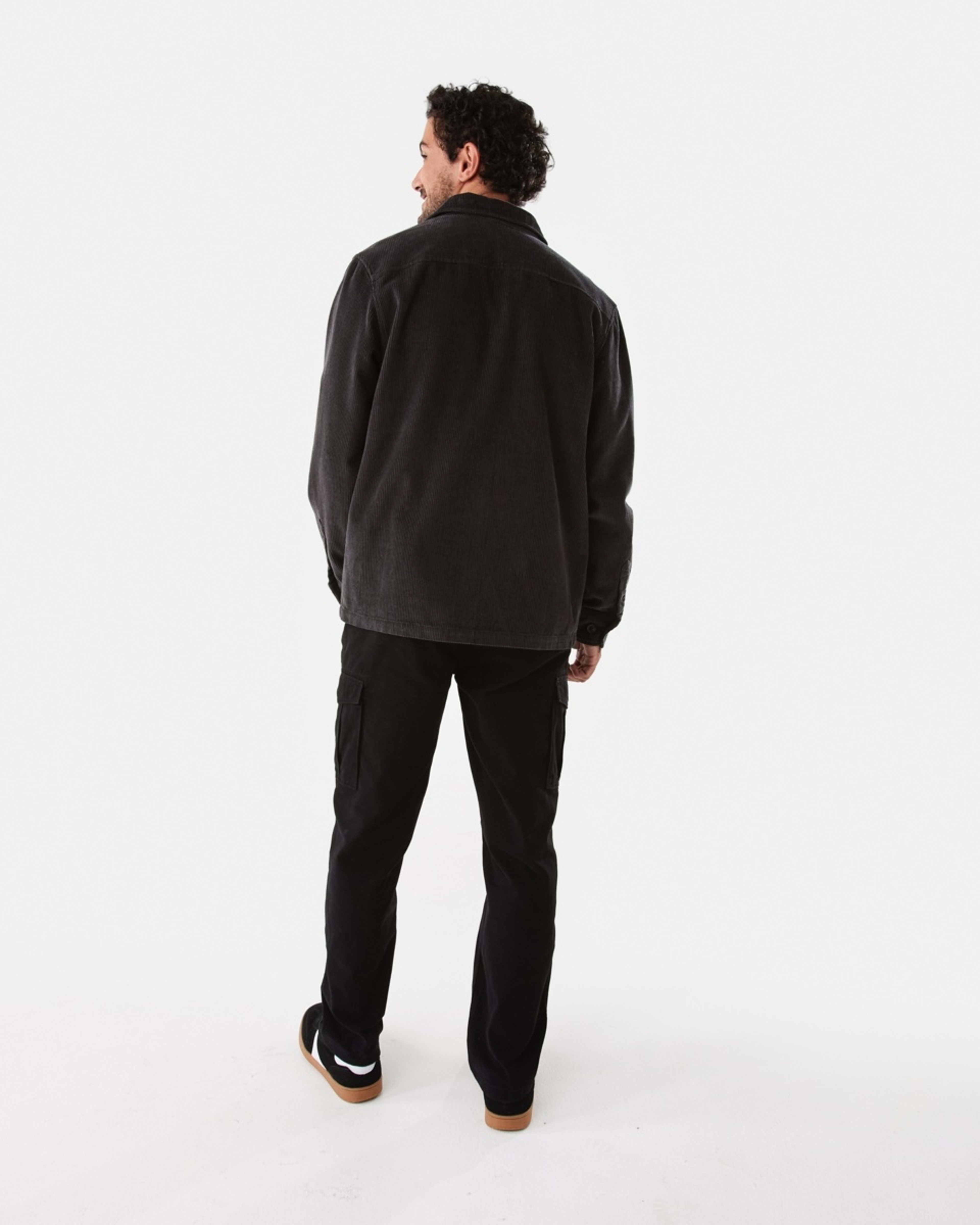 4 Long Sleeve Corduroy Overshirt Char Grey, 4 of 10
