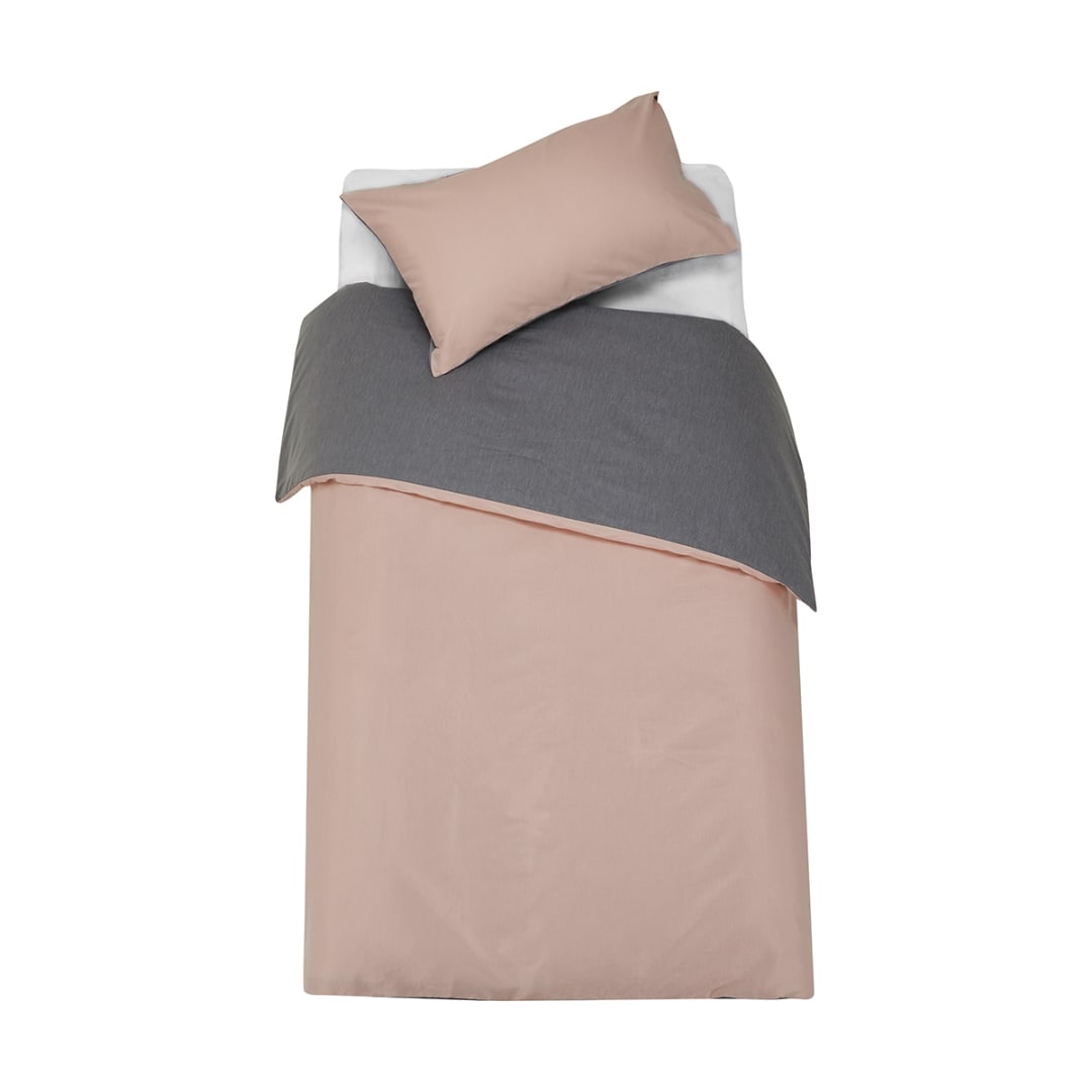 Billy Reversible Quilt Cover Set - Single Bed, Pink - Kmart