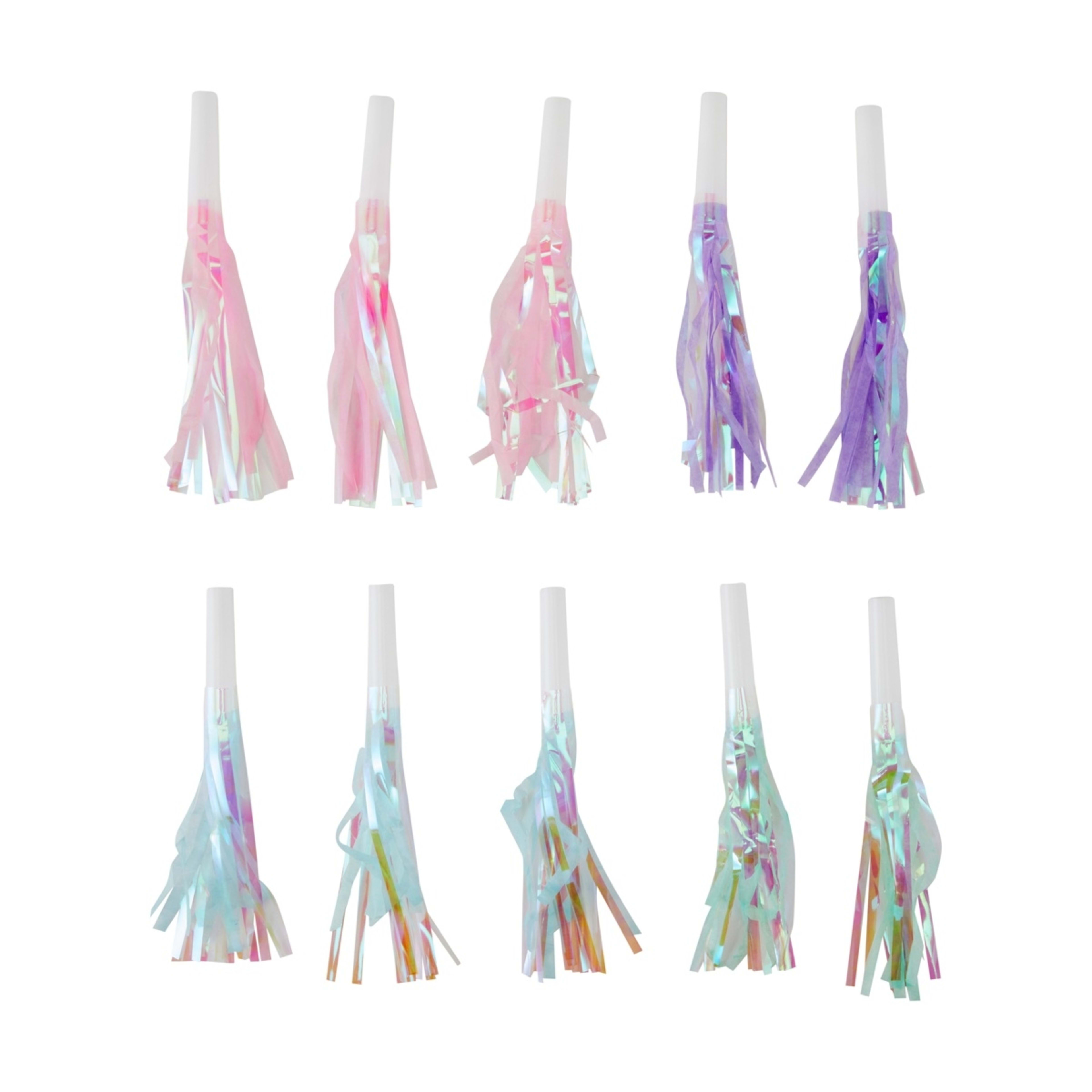 1 10 Piece Pastel Iridescent Party Blowers