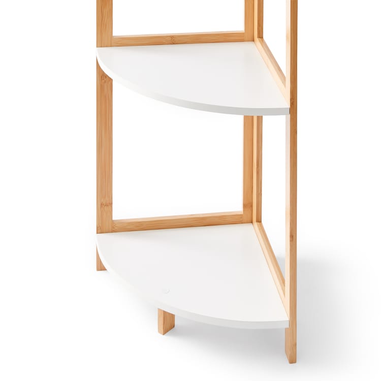 Bamboo and White 3 Tier Corner Shelf Kmart