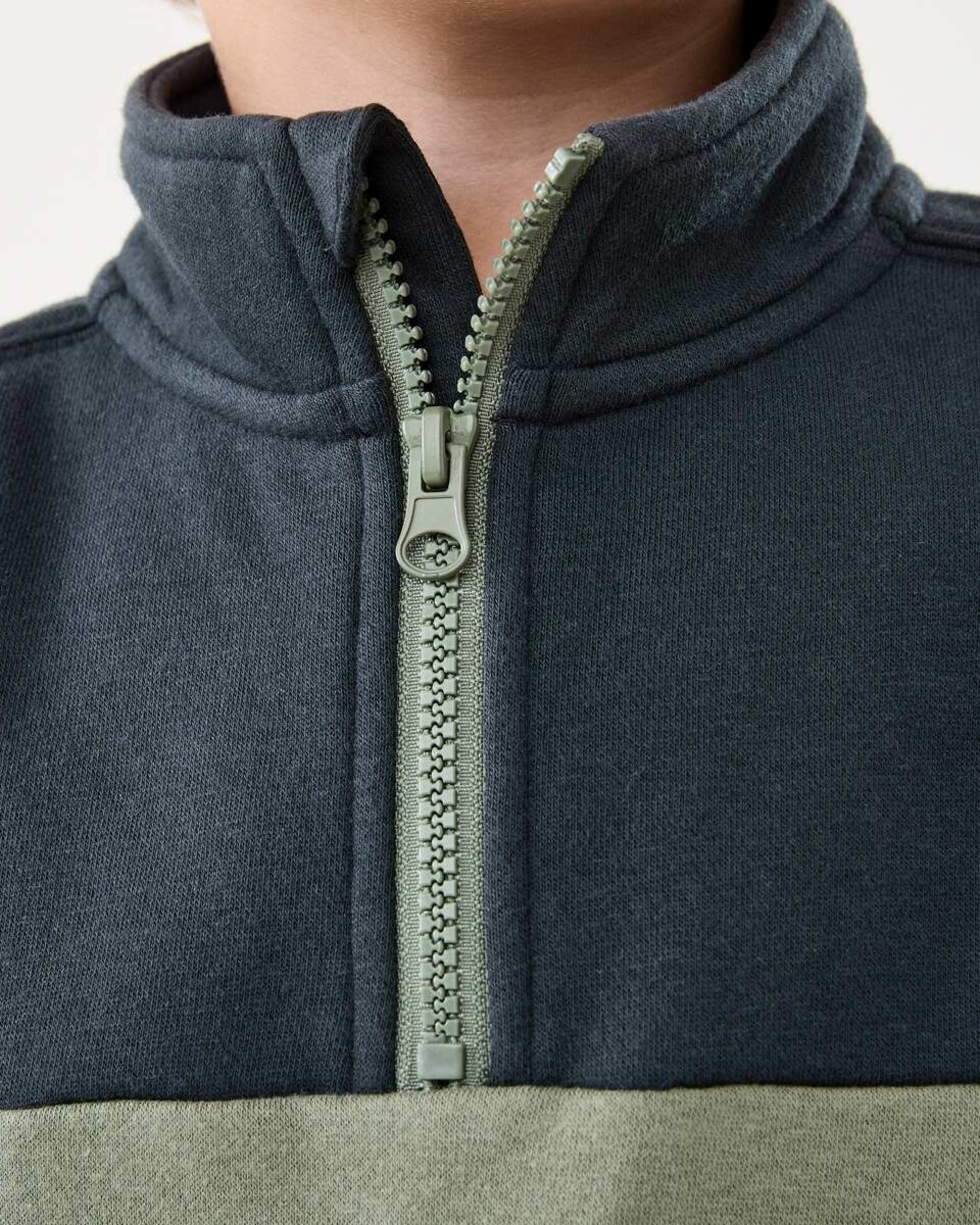 3 Quarter Zip Sweatshirt Wood Grey, 3 of 10