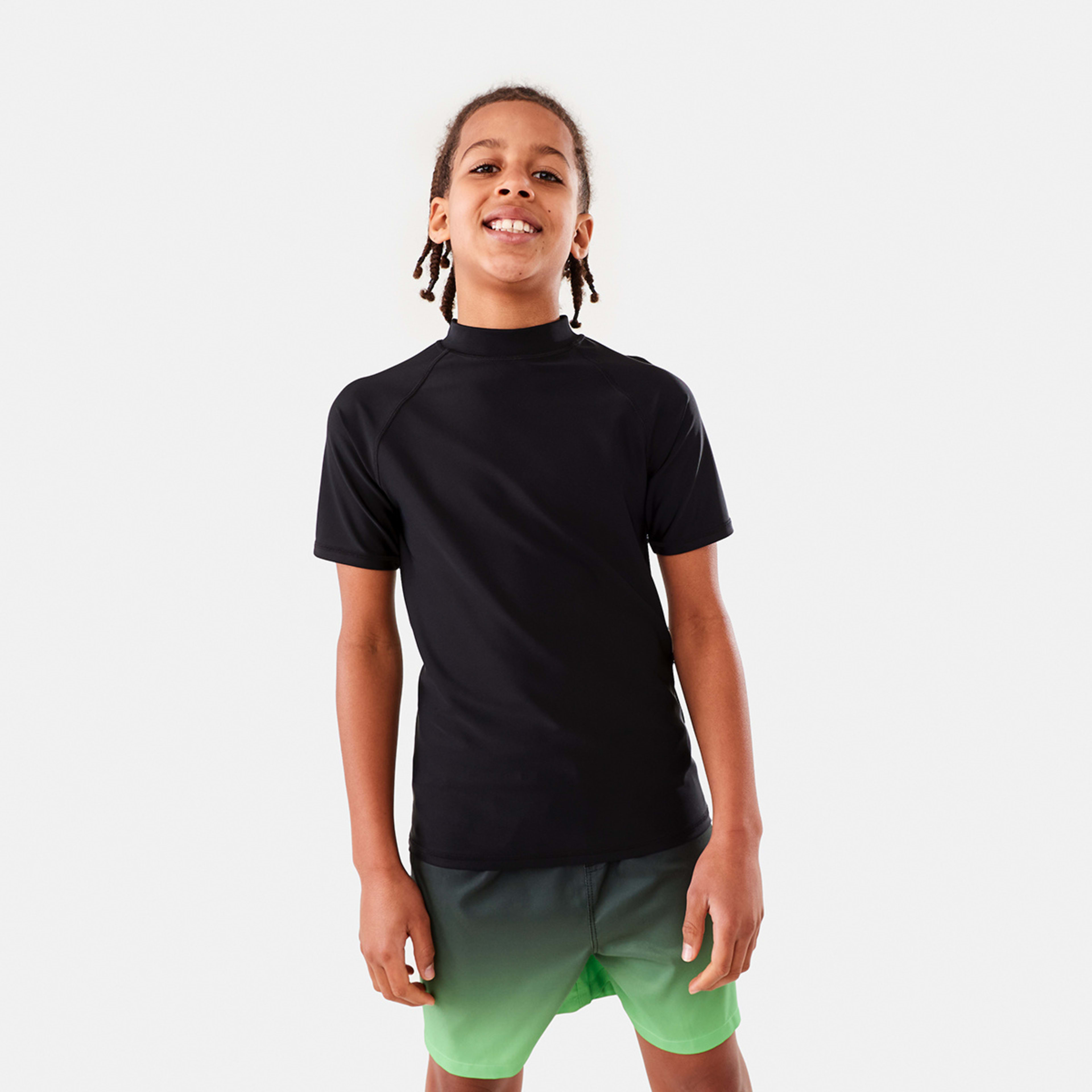 1 Short Sleeve Basic Rash Vest Black, 1 of 9