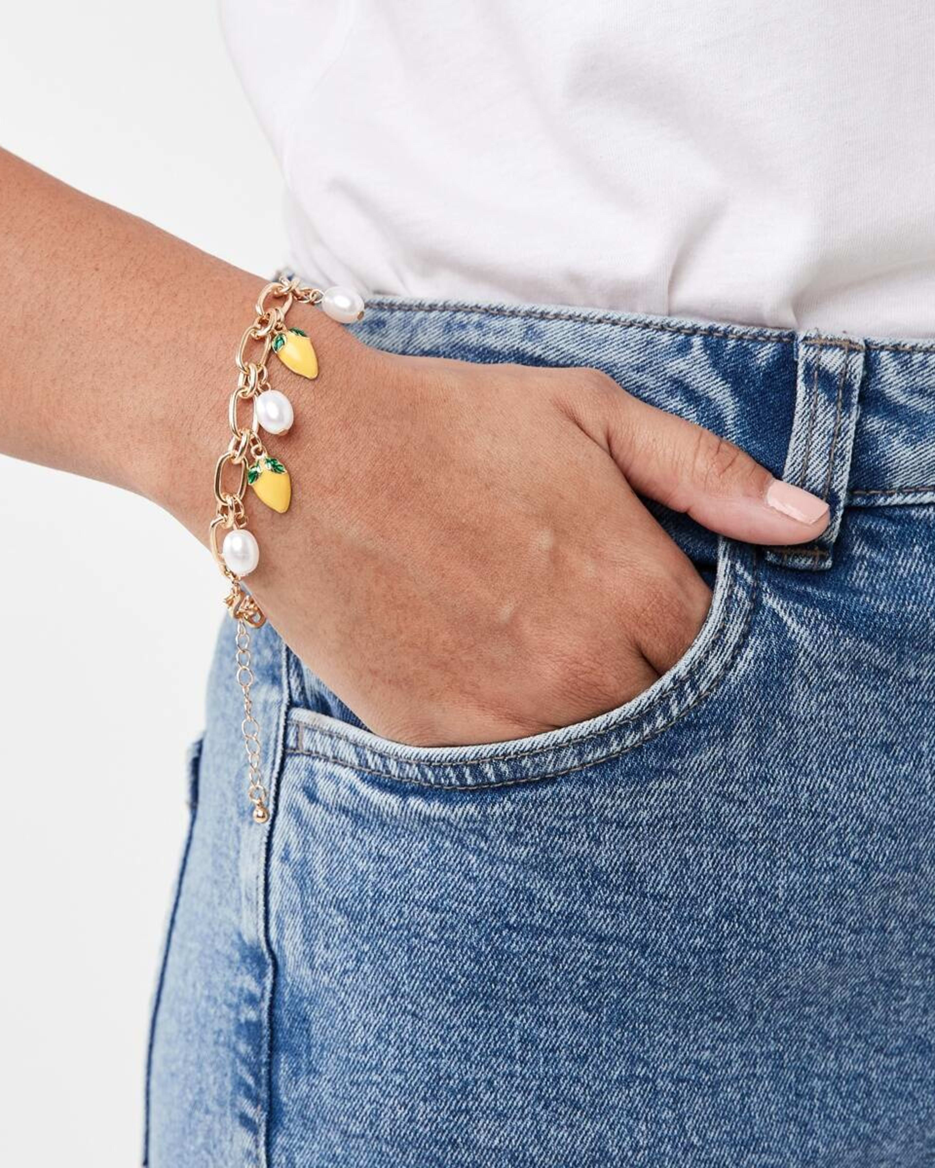 6 4 Pack Lemon Bracelets - White, Yellow, Green and Gold Tone Gold, 6 of 7