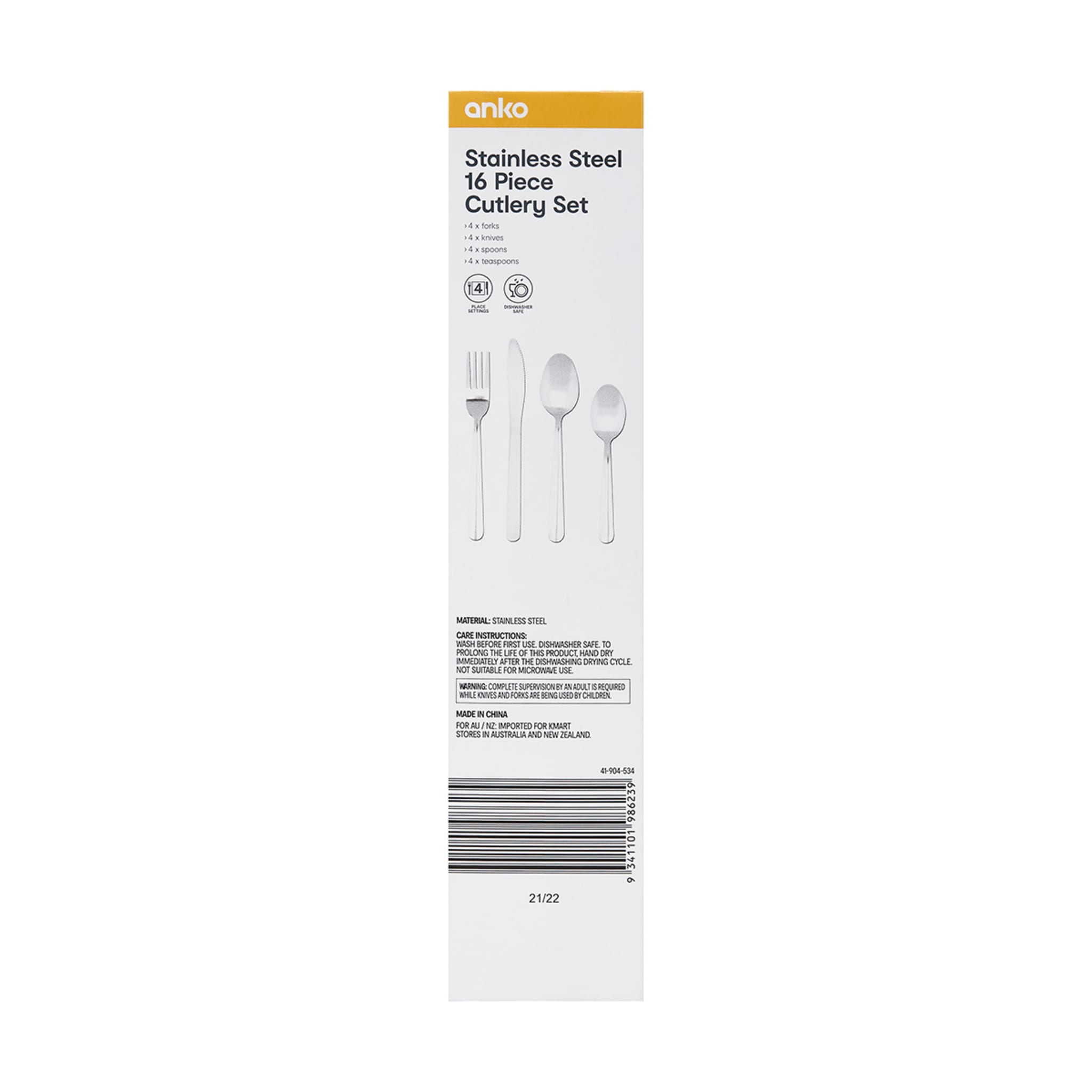 16 Piece Stainless Steel Cutlery Set Kmart