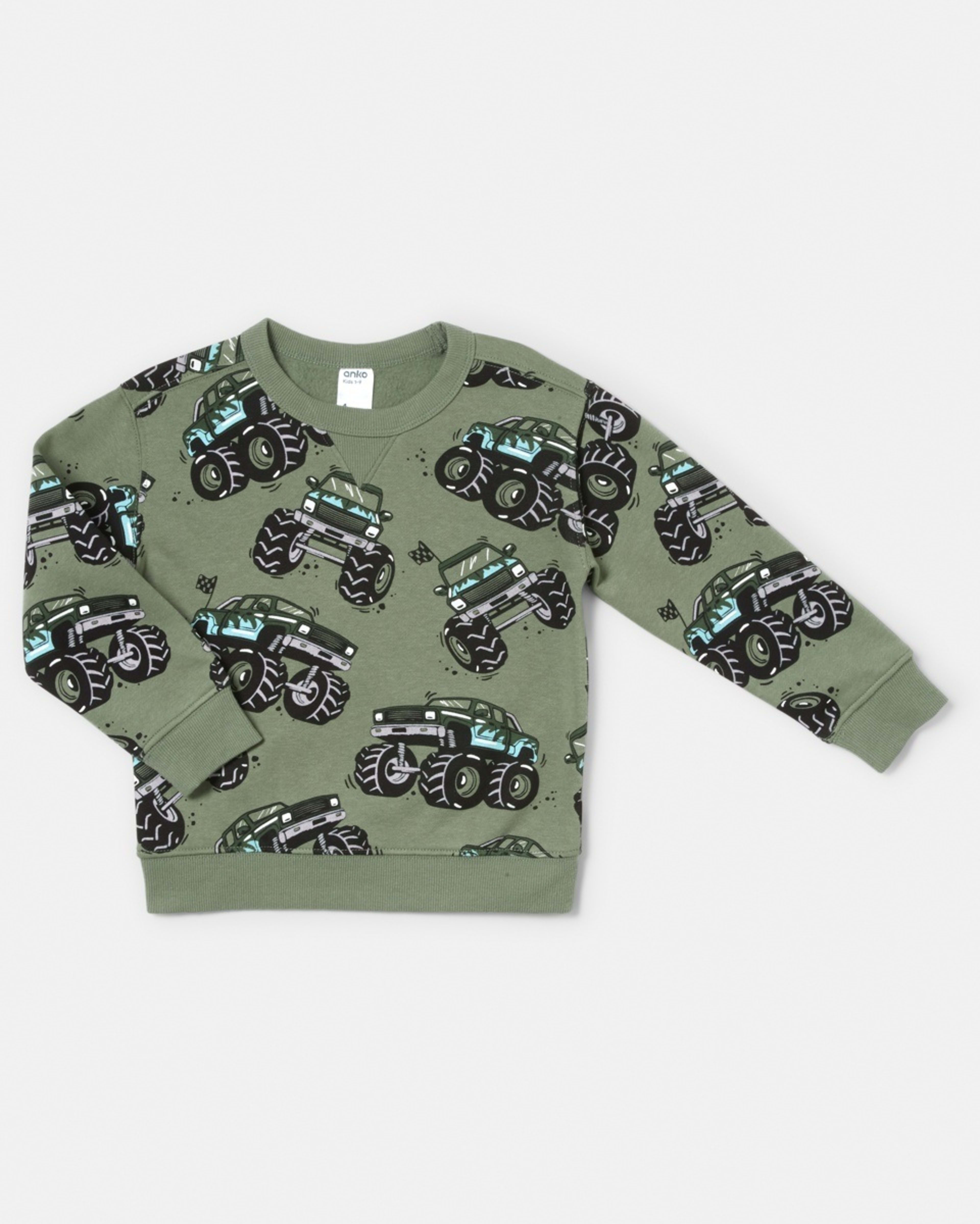 7 All Over Print Crew Neck Sweatshirt Gre Monste, 7 of 8
