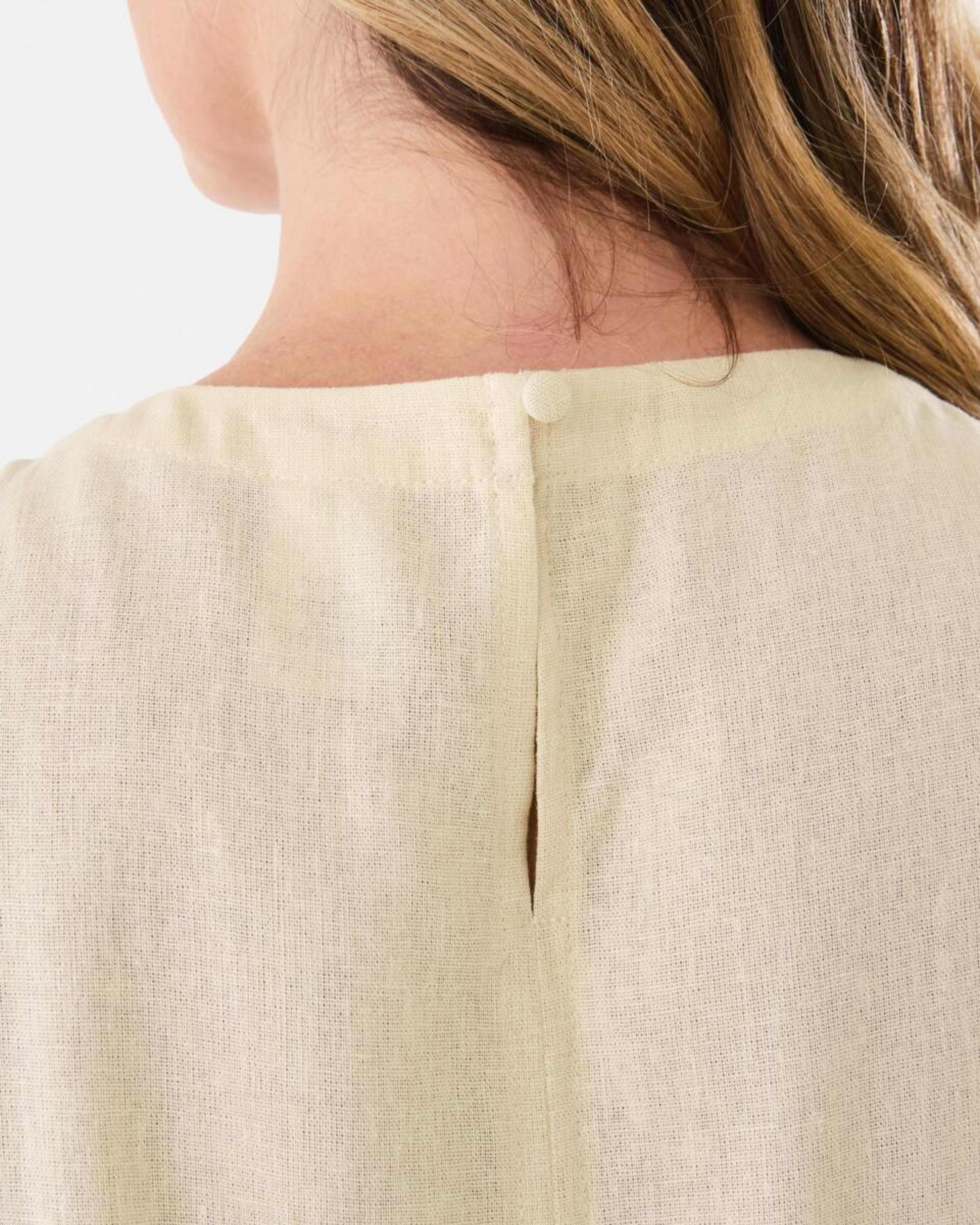 6 Sleeveless Linen Blend Swing Top Ylw Straw, 6 of 6