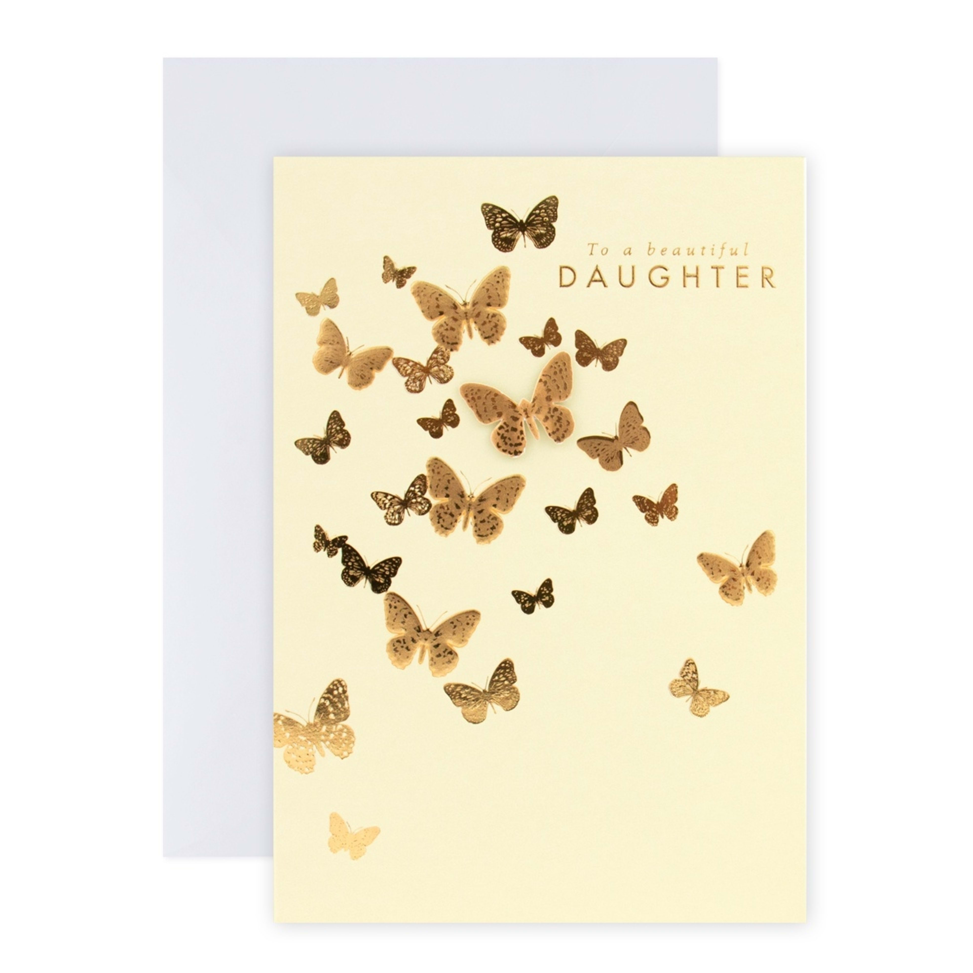 1 Connections from Hallmark Celebration Card for Daughter - Gold Butterflies