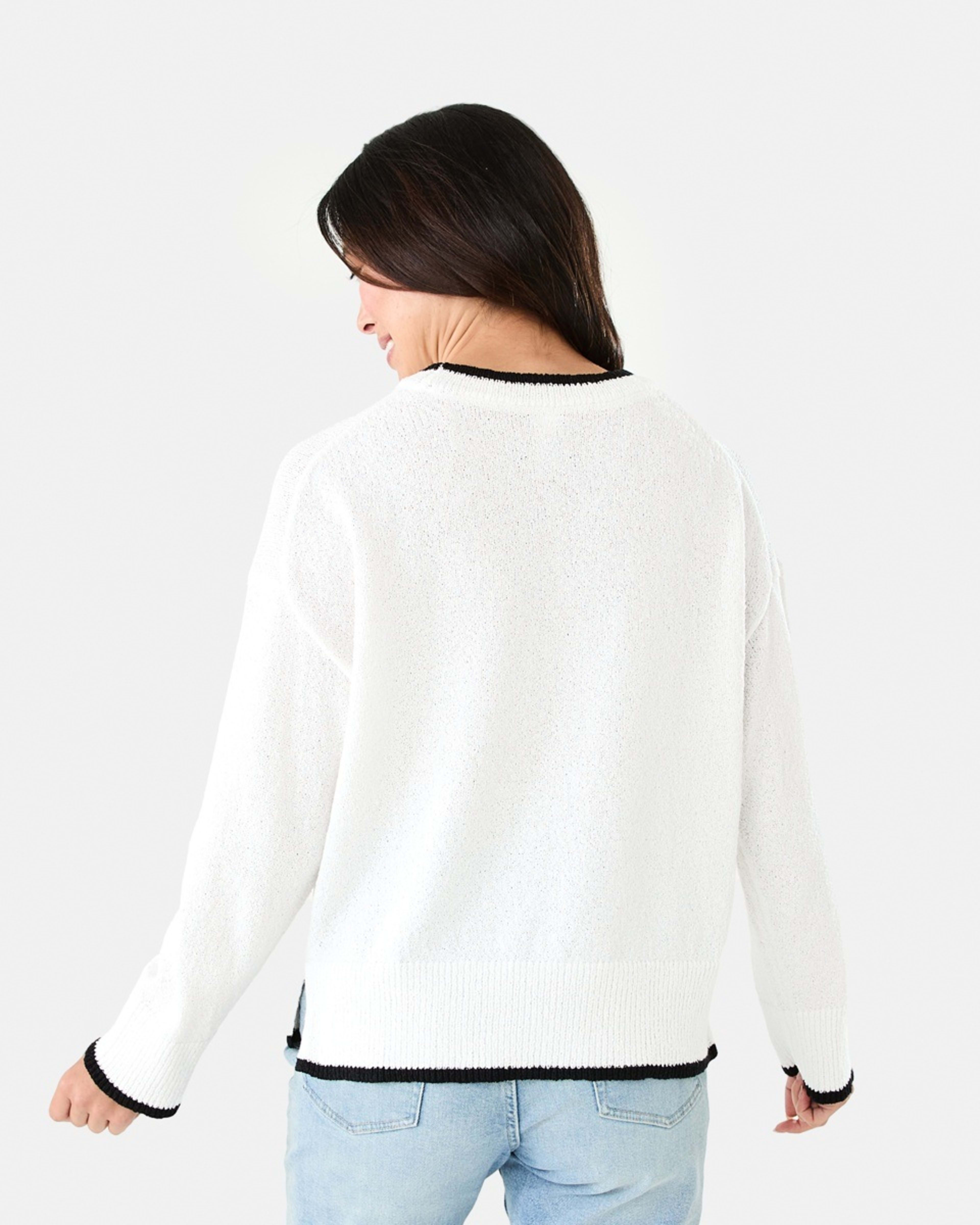 3 Contrast Crew Jumper White, 3 of 7