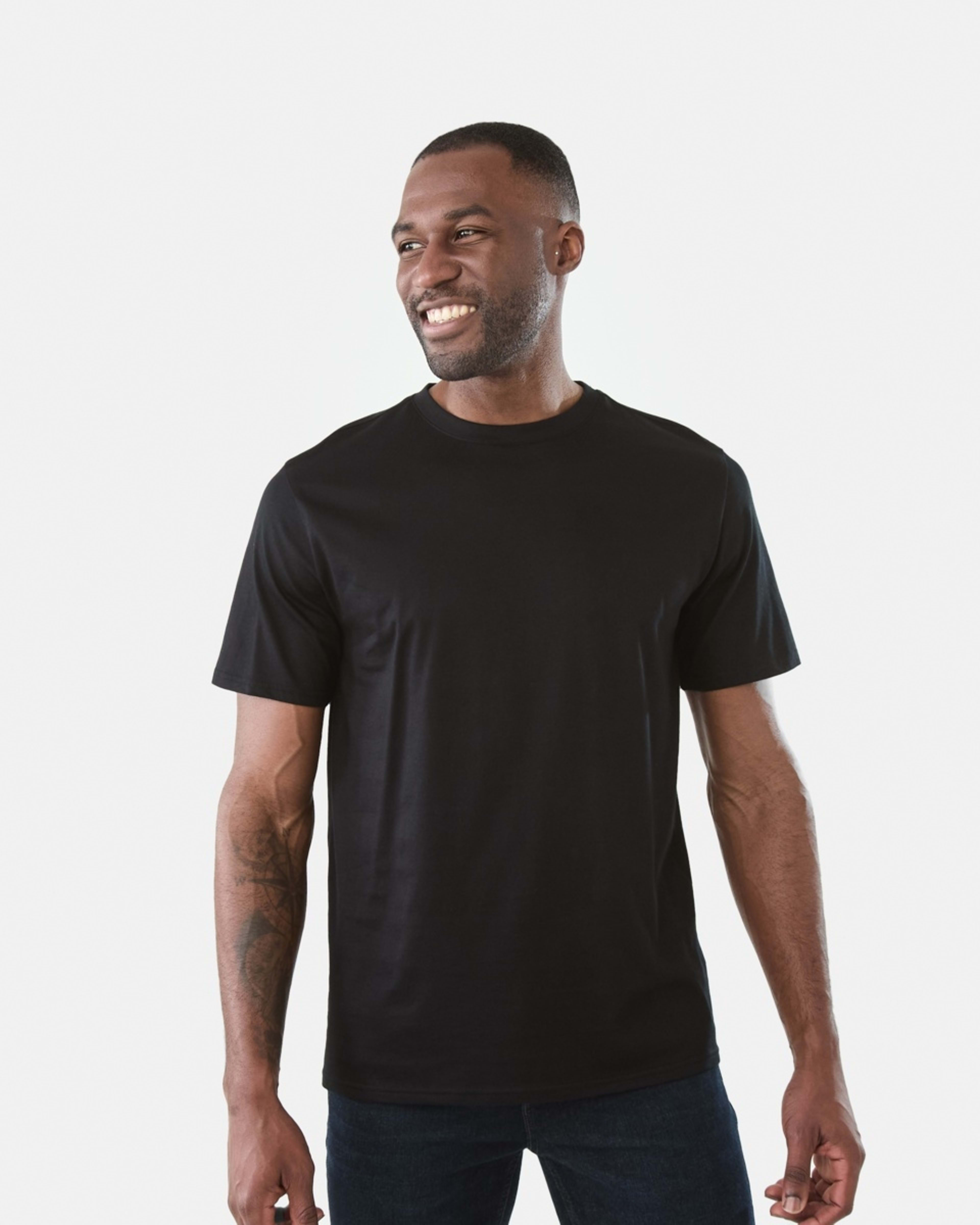 1 Australian Grown Cotton Crew Neck T-shirt Black