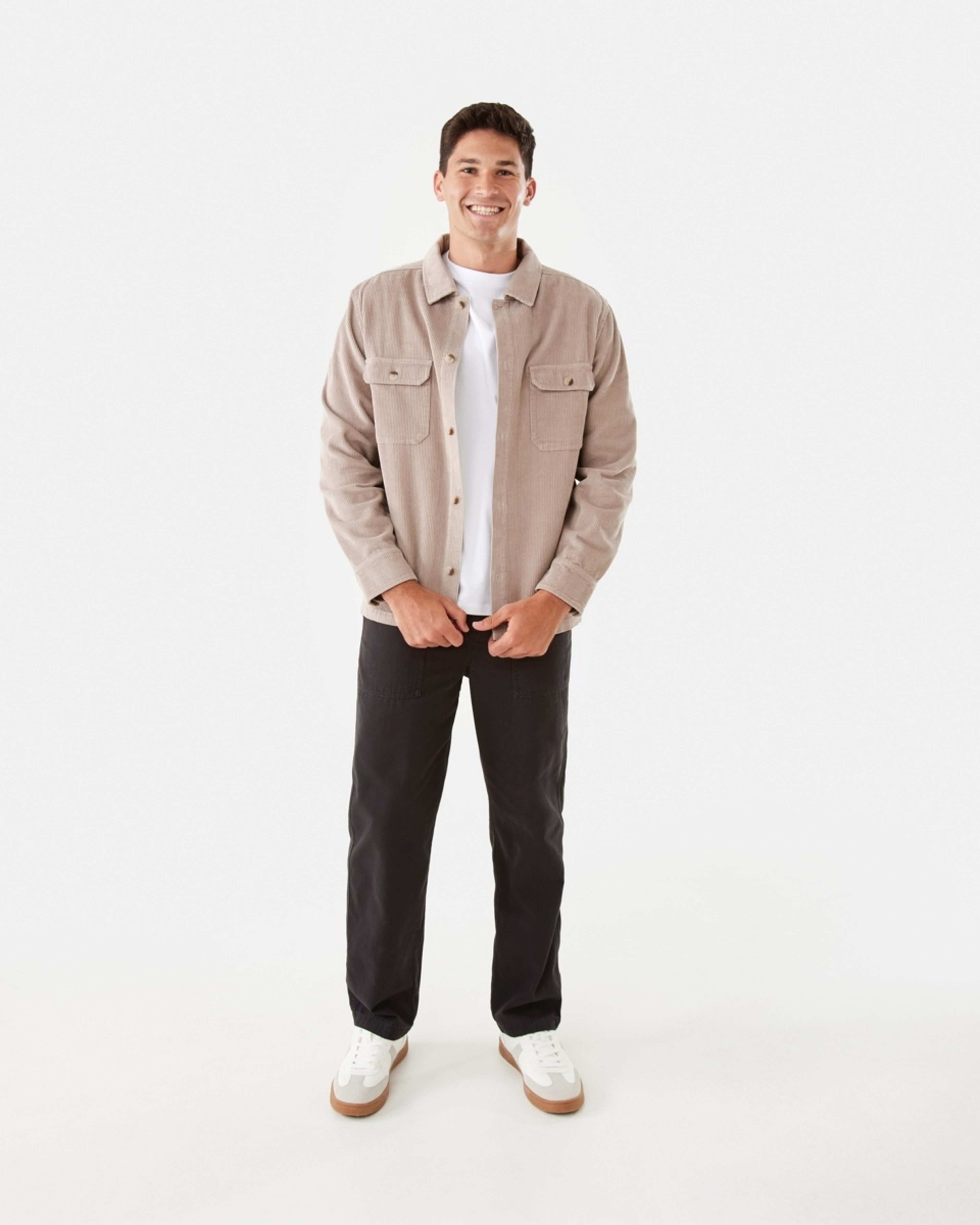 2 Long Sleeve Corduroy Overshirt String Beige, 2 of 8