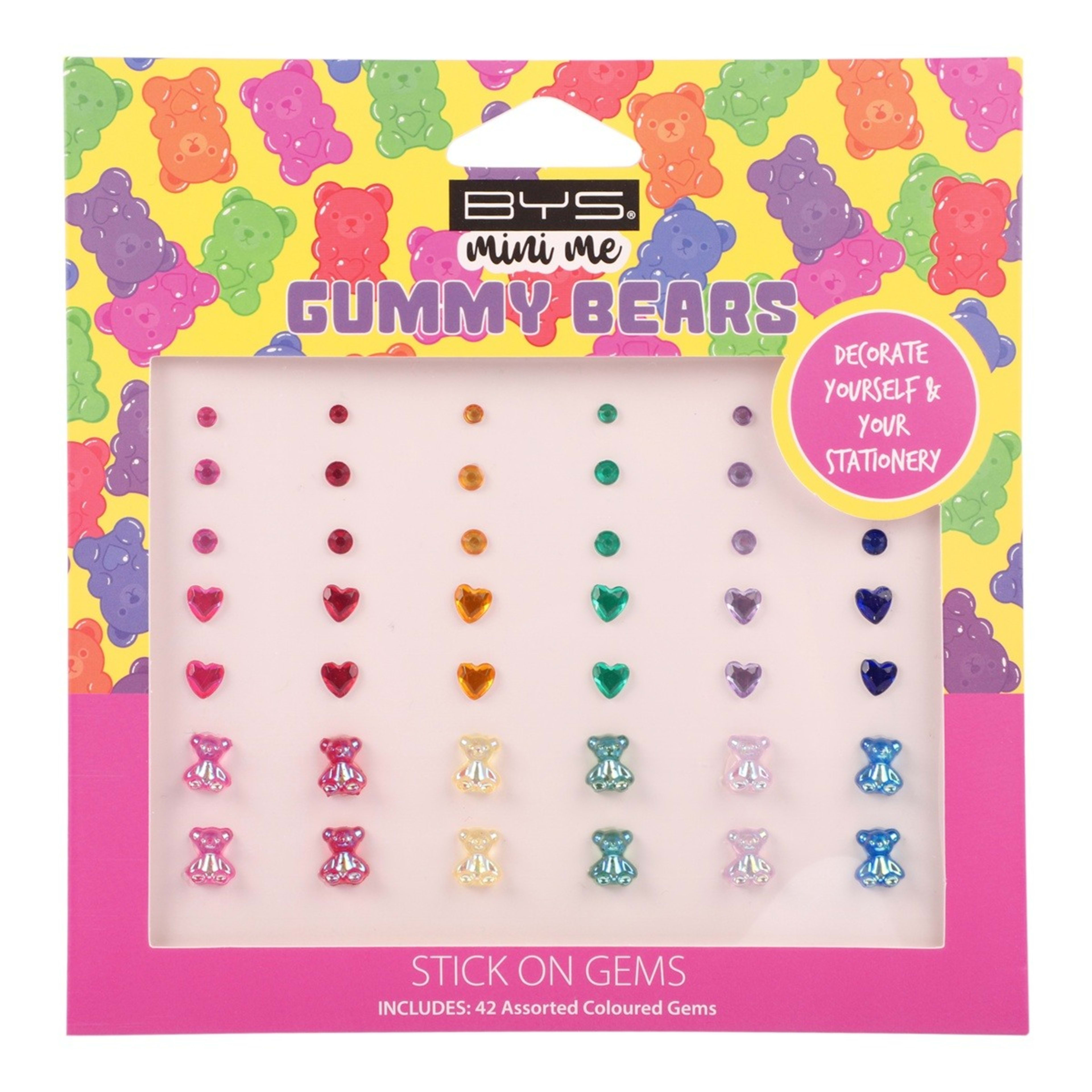 1 BYS Mini Me 42 Pack Stick On Gems - Gummy Bears