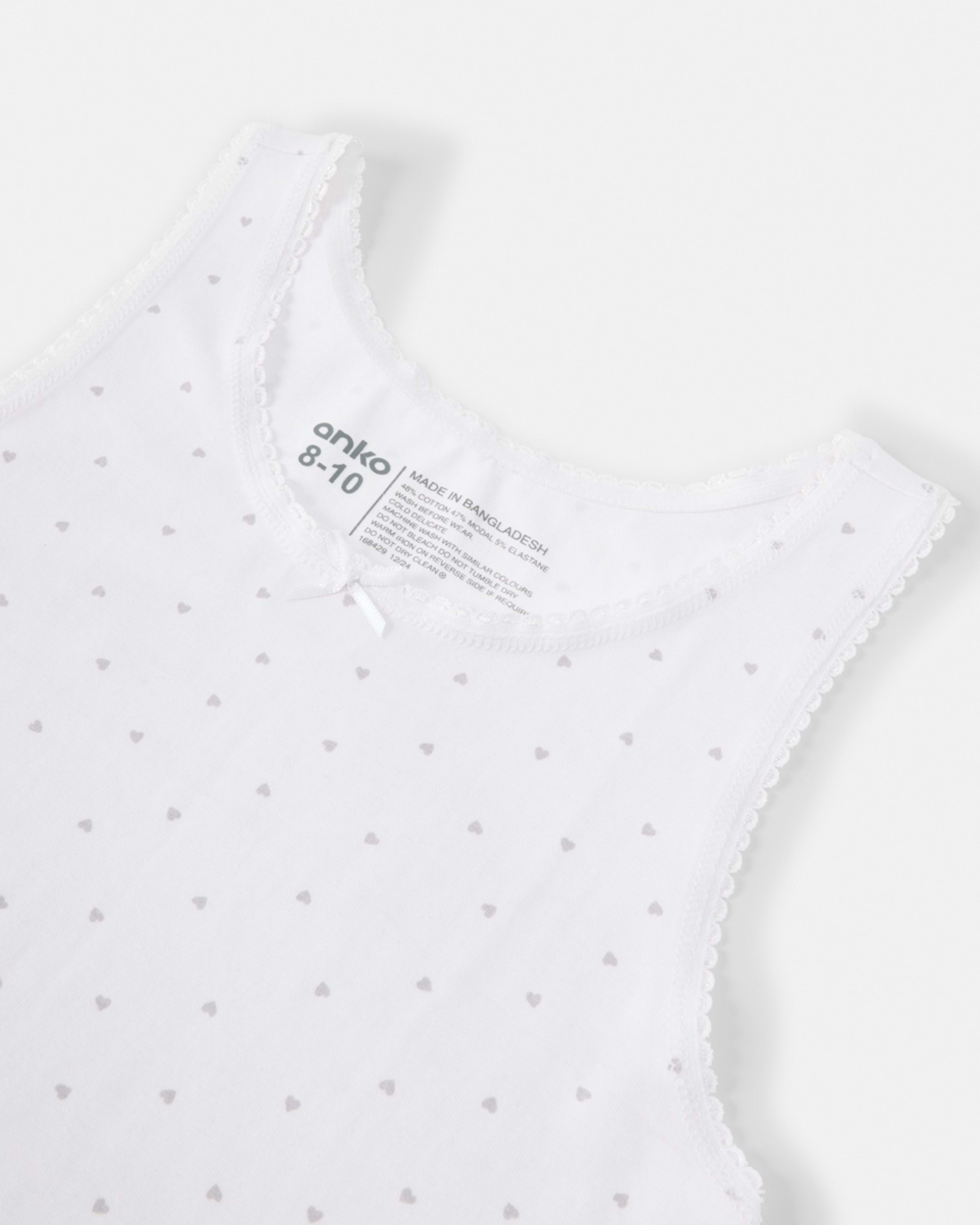 5 3 Pack Super Soft Singlets Pnk Heart, 5 of 6