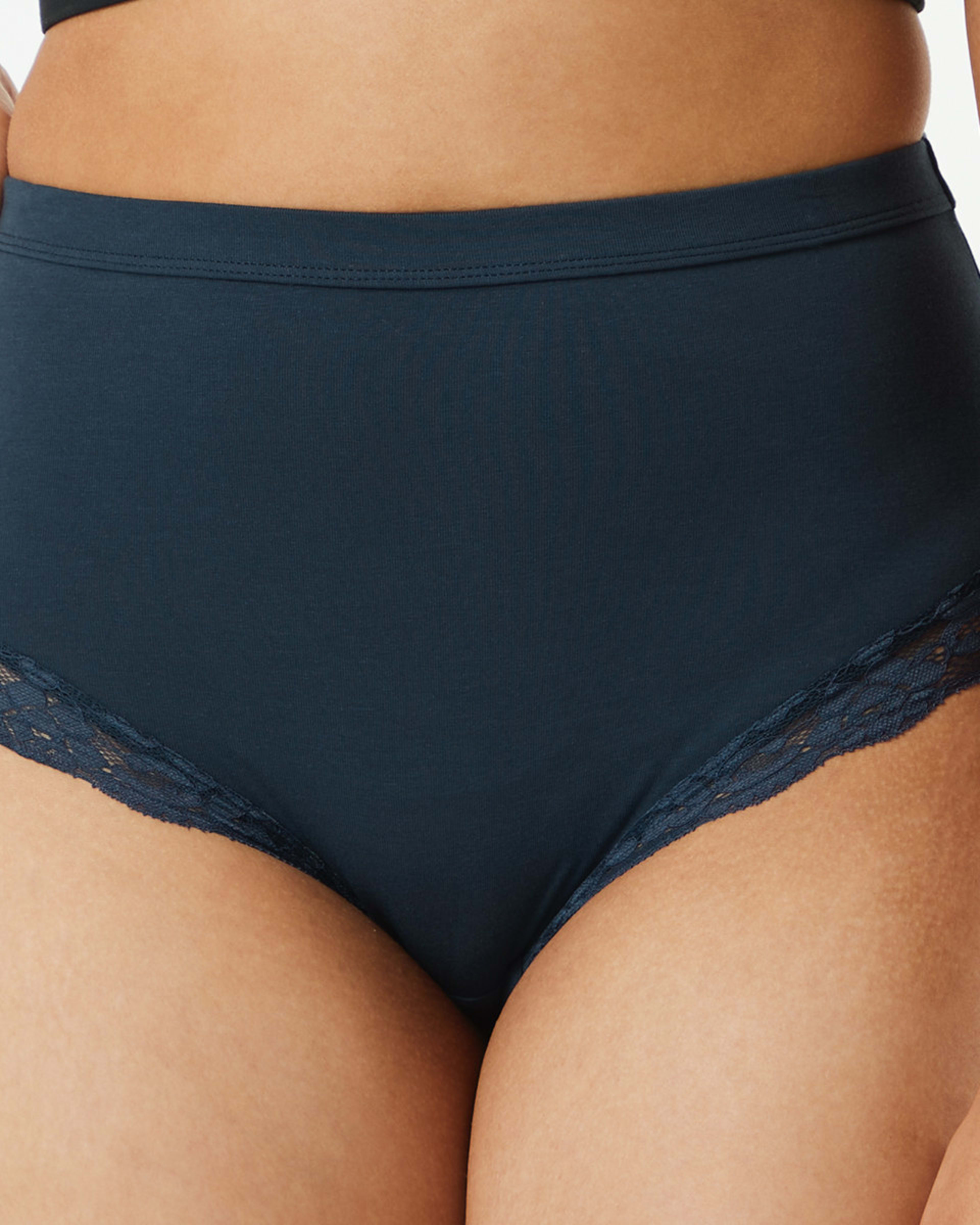 5 3 Pack Cotton Stretch Lace Trim Full Briefs Tp Bp Dn, 5 of 9