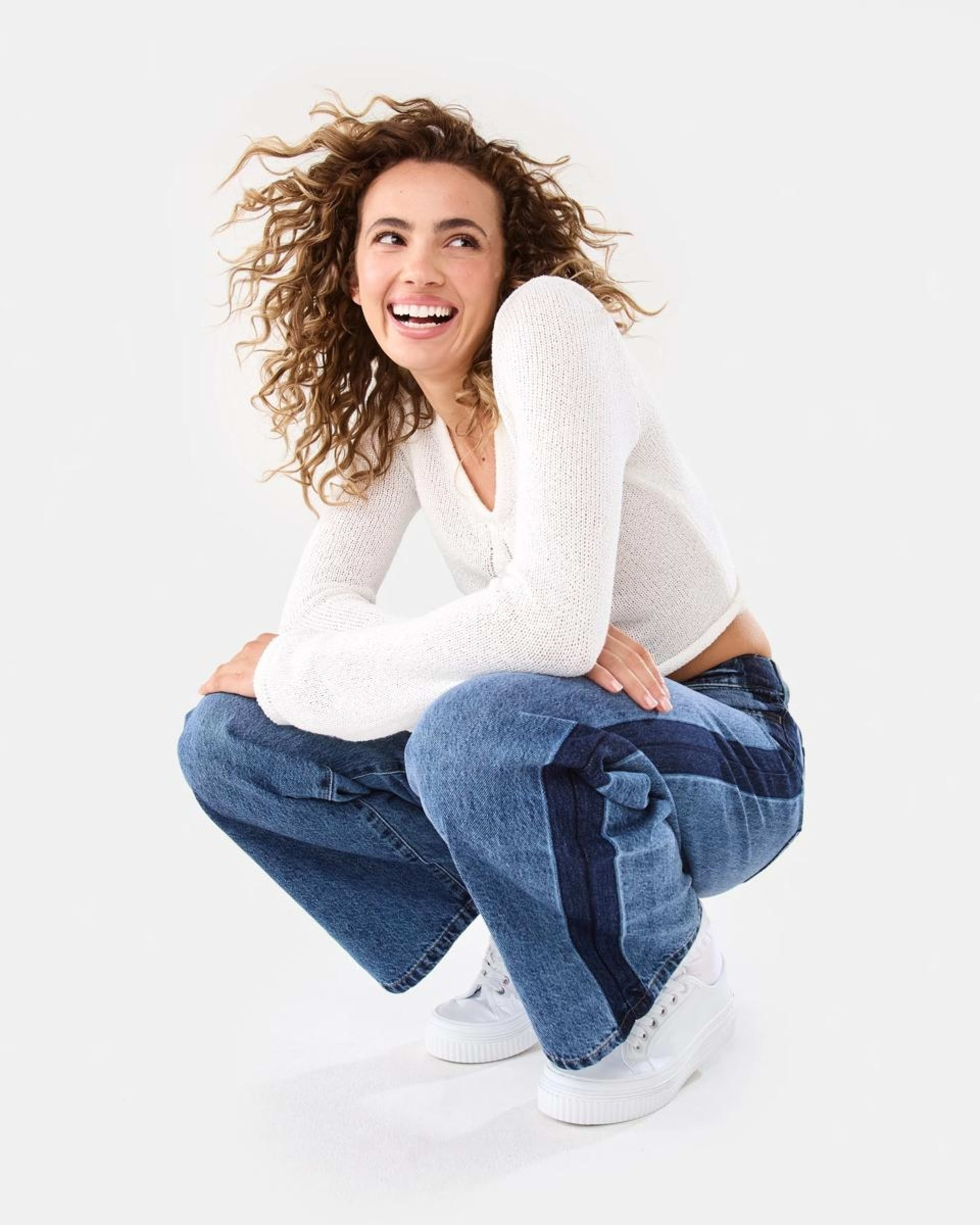 10 Side Stripe Wide Leg Jeans MID WASH, 10 of 10