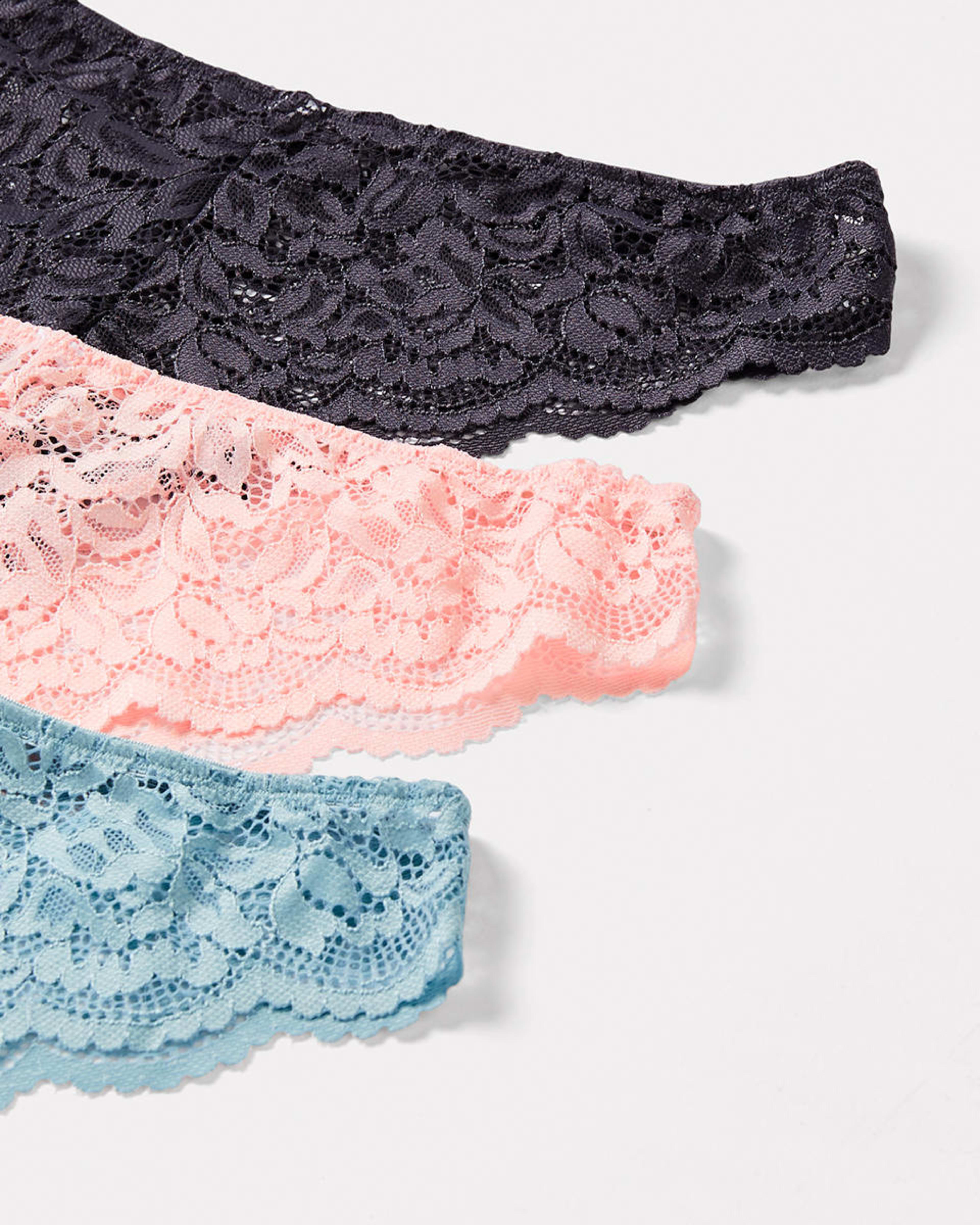 3 Pack Lace Brasiliano Brief Kmart