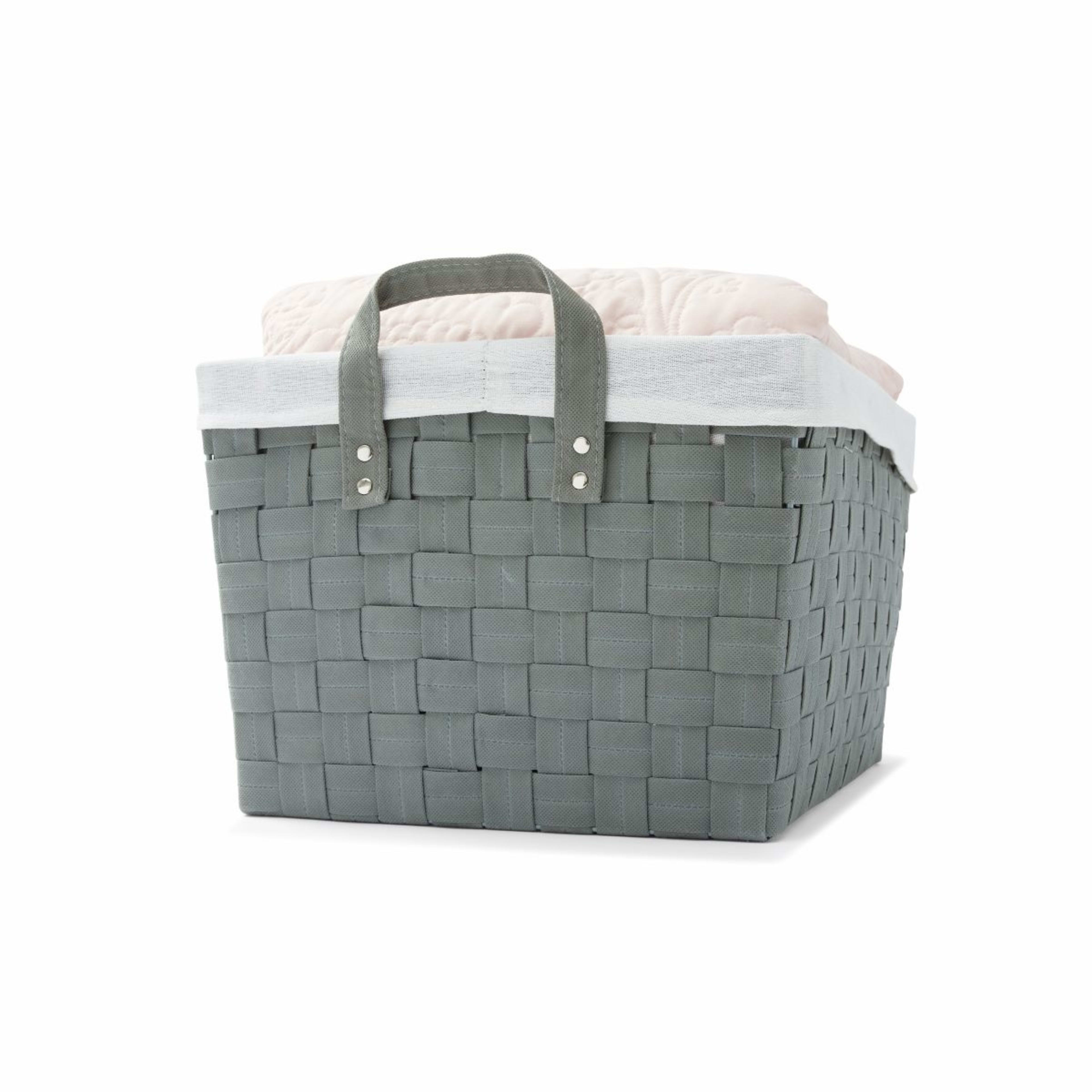 Woven Basket with Handles & Removable Liner - Large, Grey - Kmart