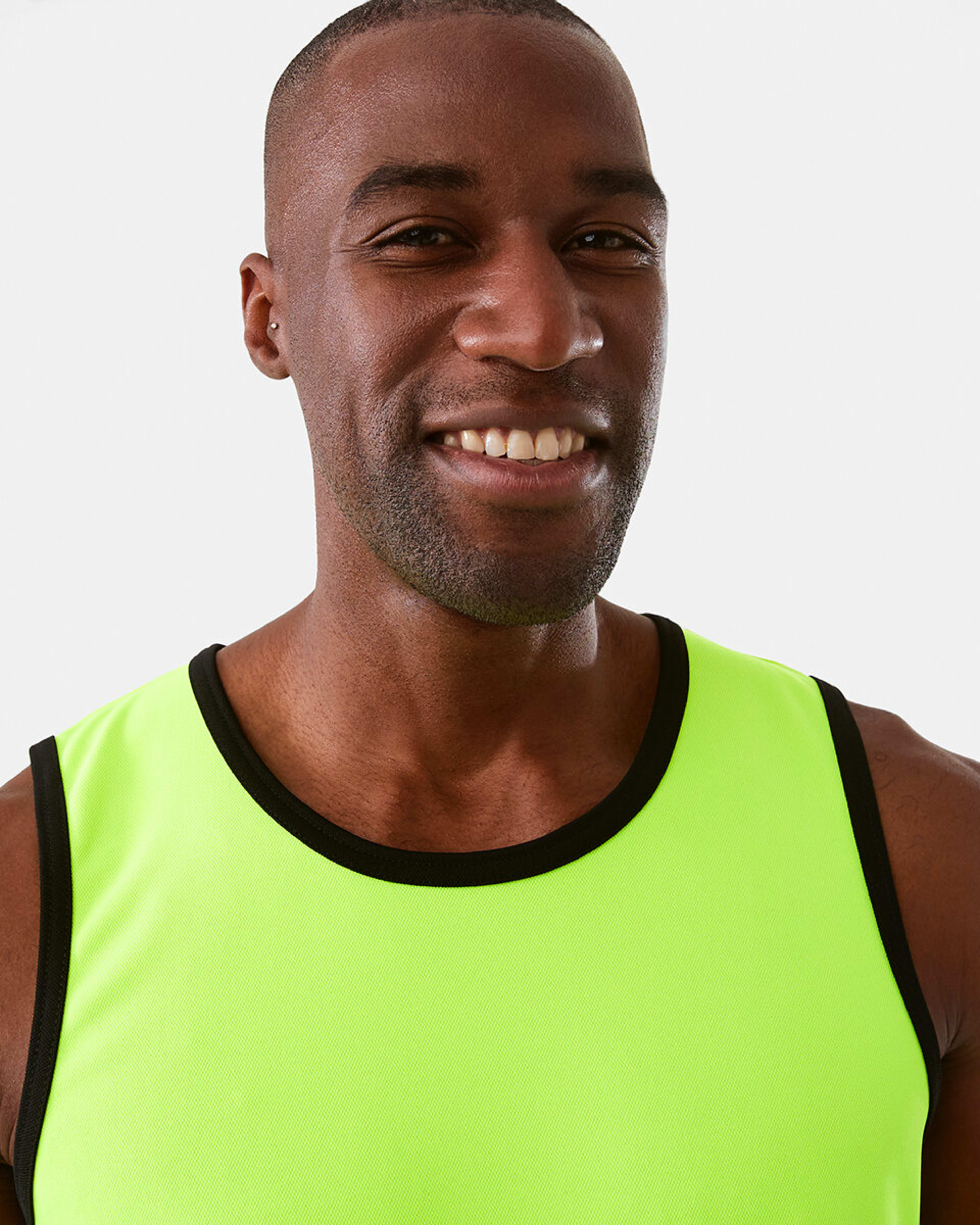 4 Workwear Fluorescent Industrial Singlet Yellow, 4 of 7