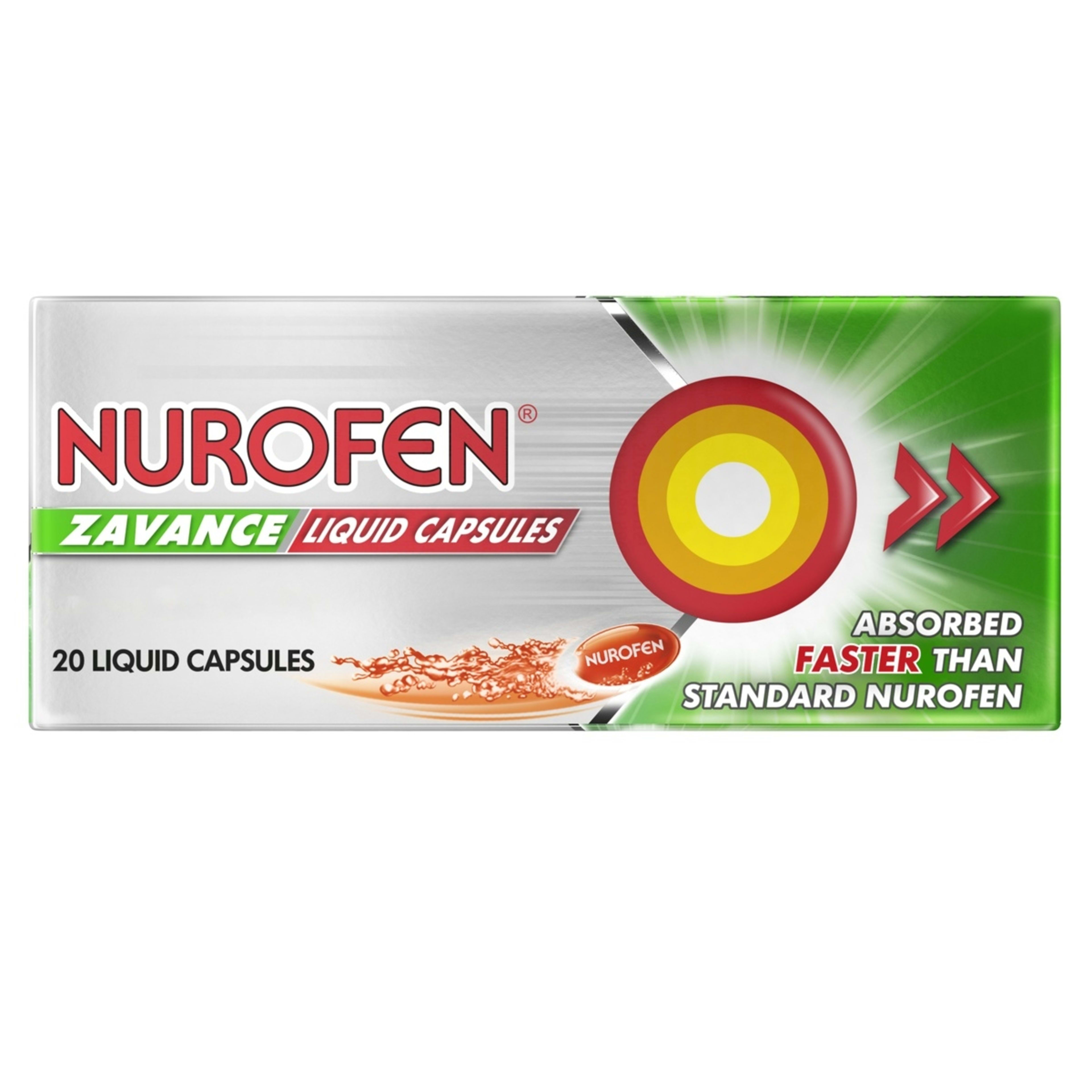 2 20 Pack Nurofen Zavance Fast Pain Relief Liquid Capsules 200mg Ibuprofen, 2 of 7