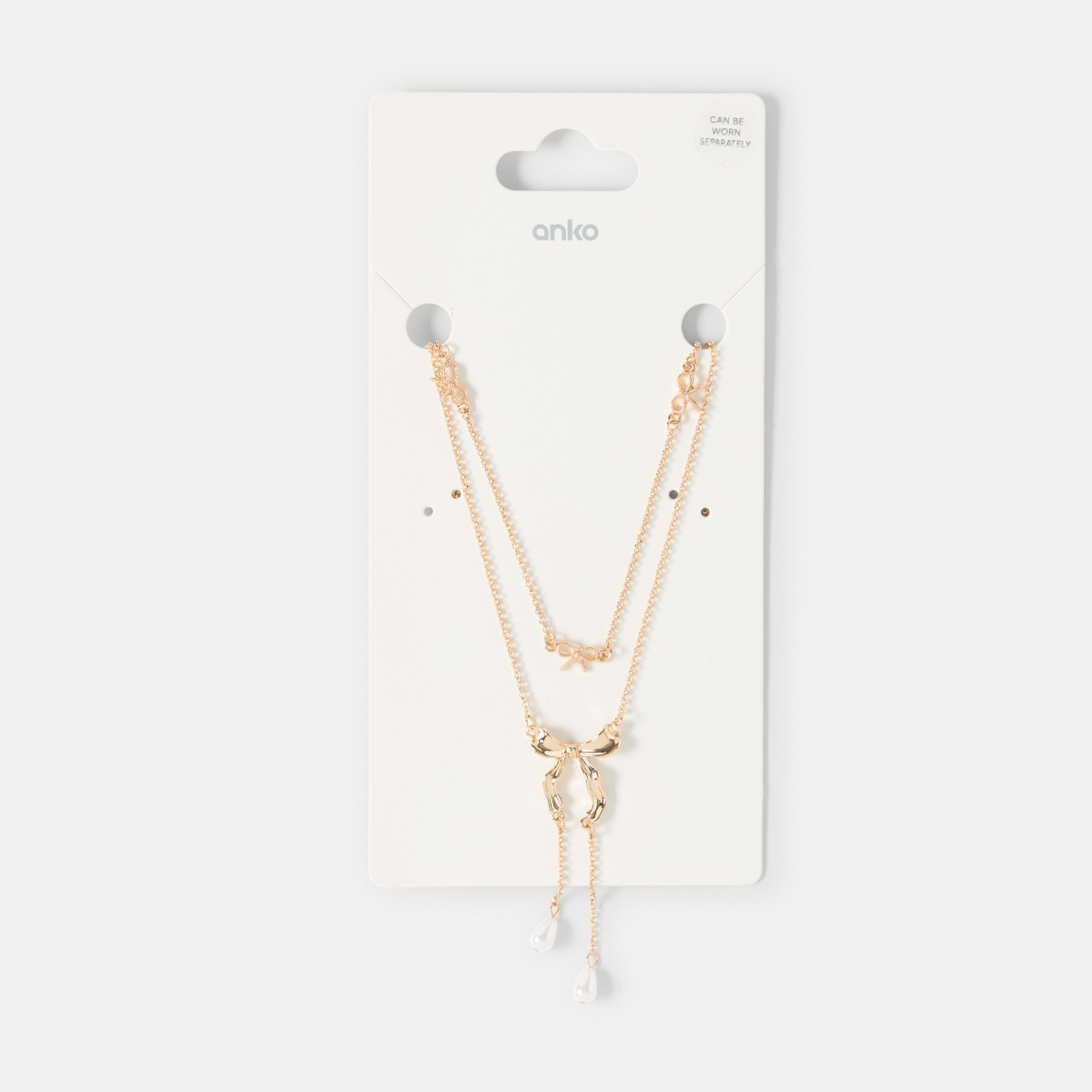 4 2 Pack Bow Lariat Necklace - Gold Tone, 4 of 4