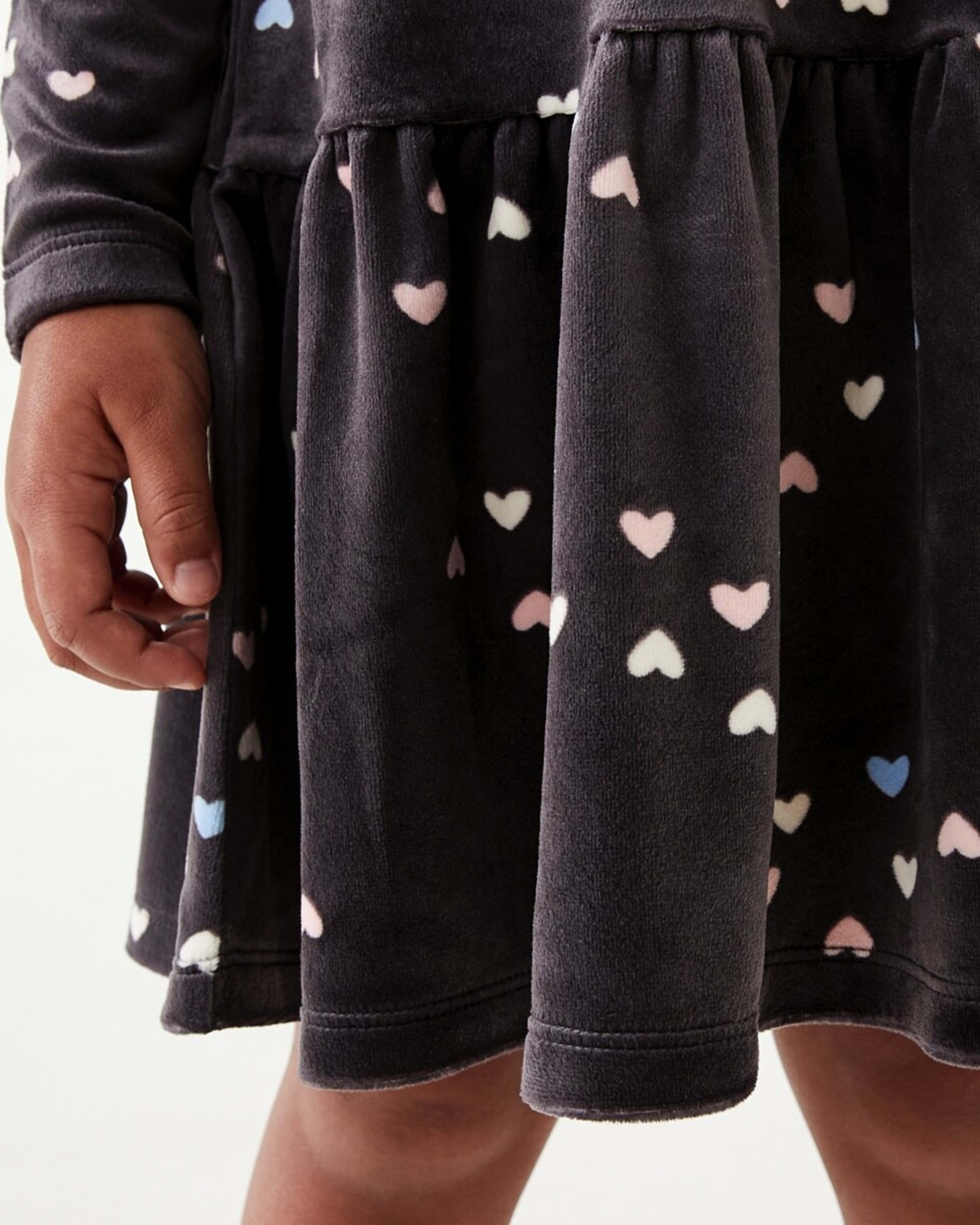 4 Long Sleeve Velour Tier Dress Hearts, 4 of 9