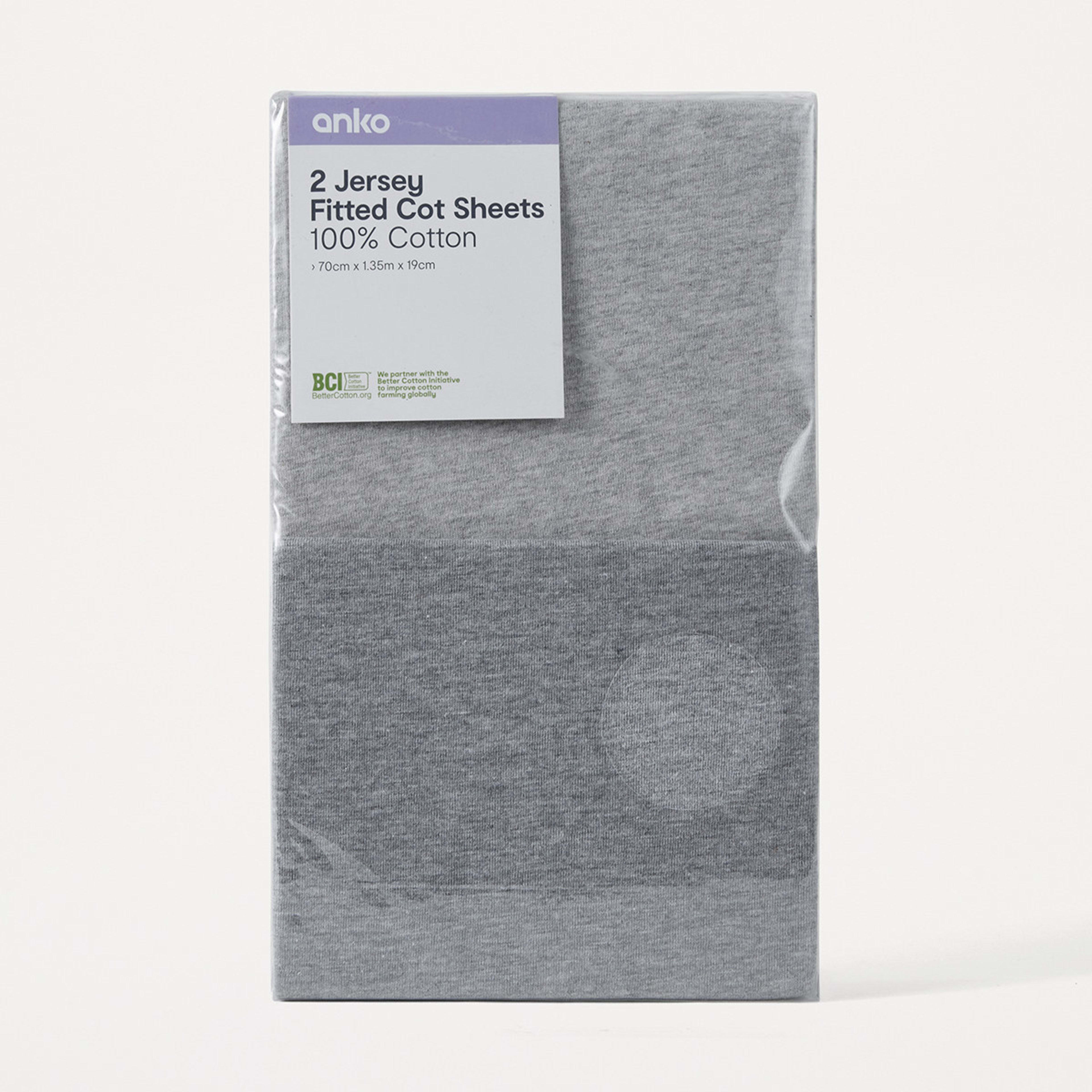 4 2 Pack Jersey Fitted Cot Sheets, 4 of 4