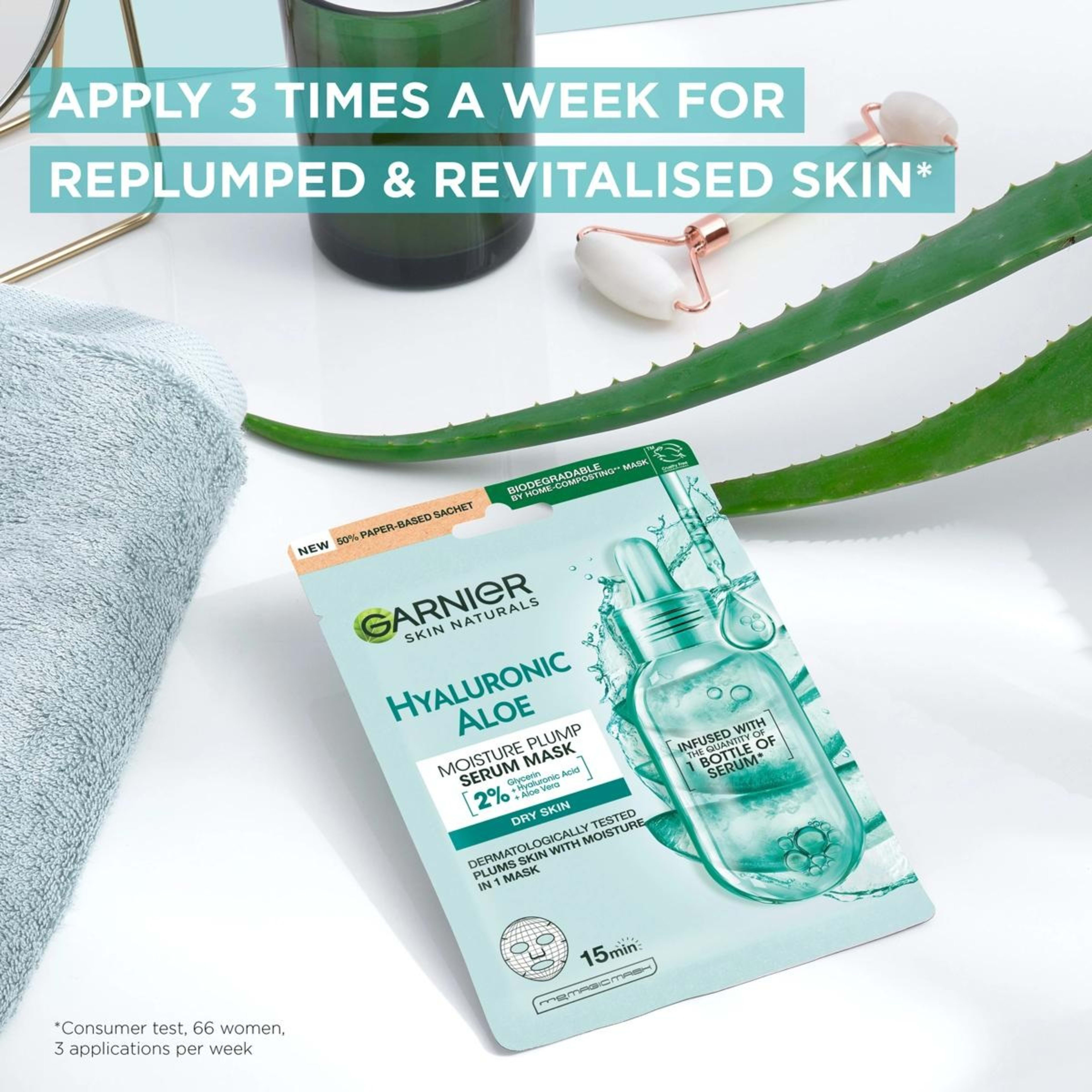 5 Garnier Skin Naturals Hyaluronic Aloe Serum Sheet Mask - Hyaluronic Acid and Organic Aloe Vera, 5 of 6