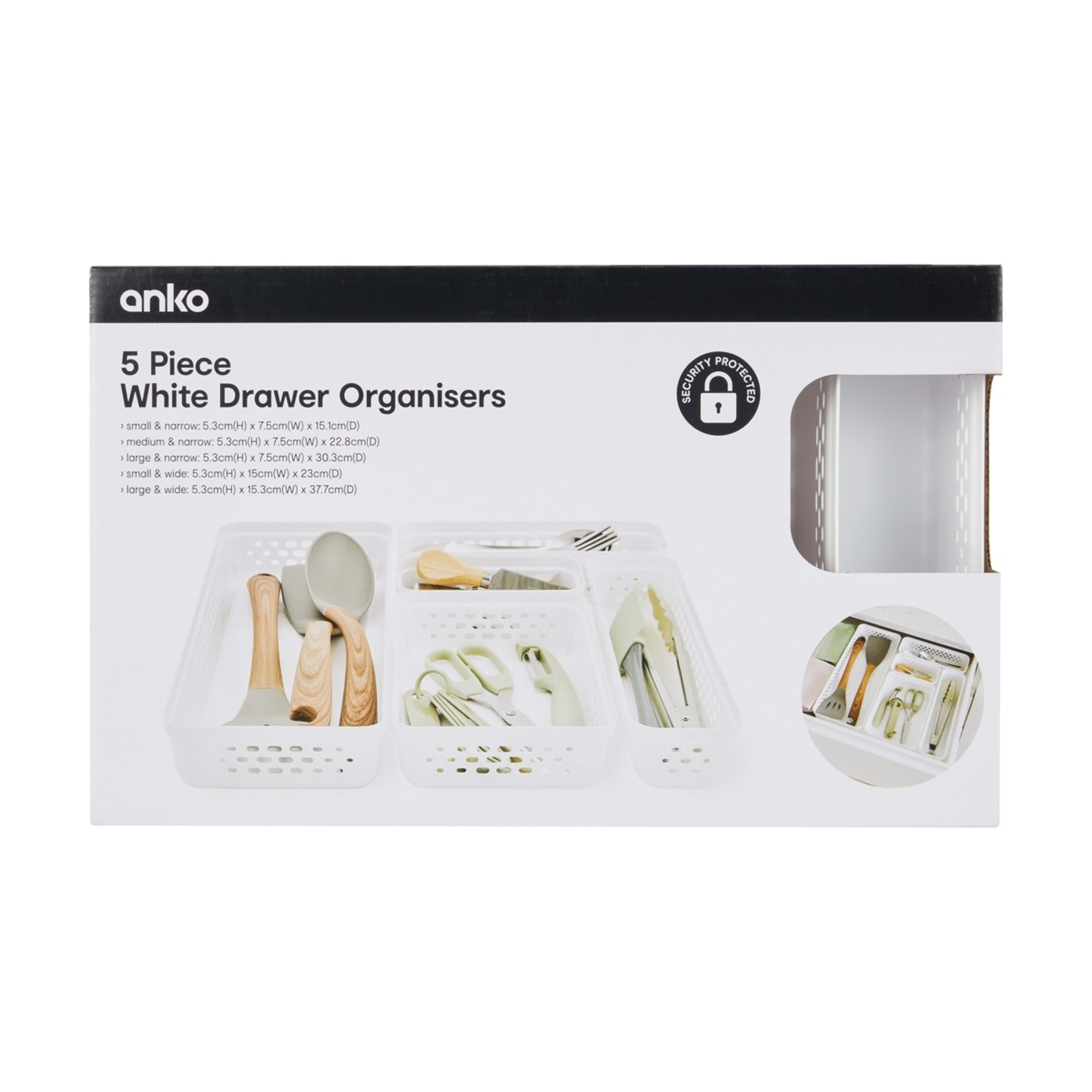 7 5 Piece White Drawer Organisers, 7 of 7
