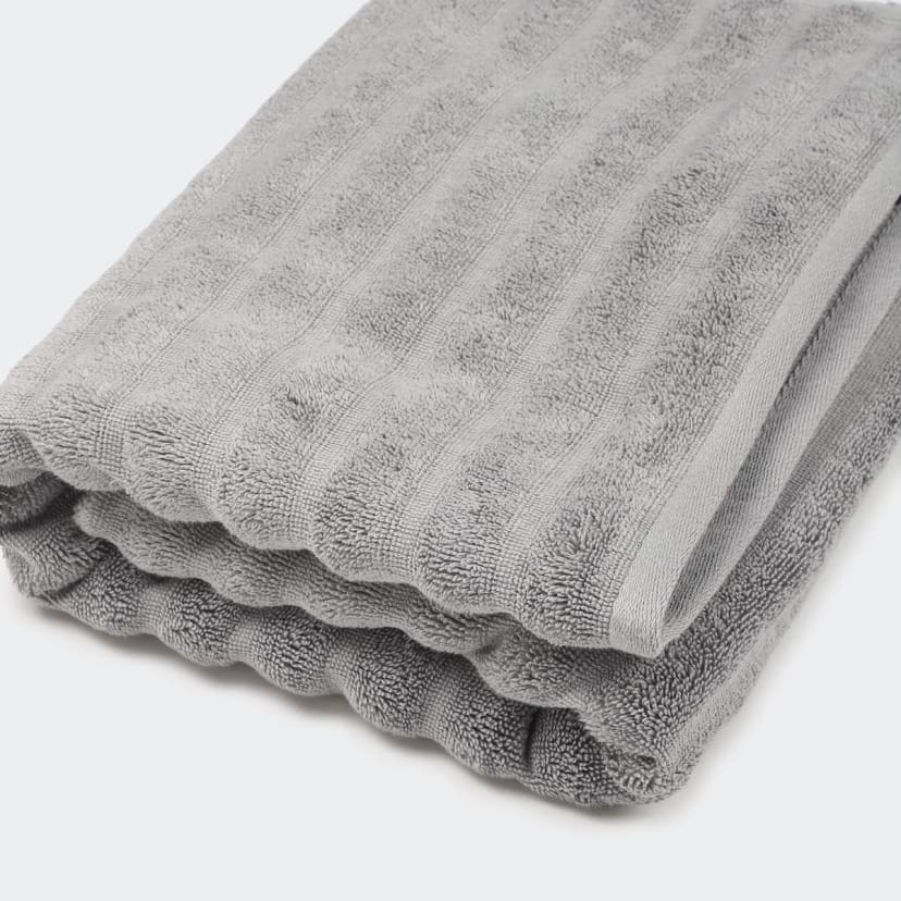 Thick Ribbed Australian Cotton Bath Sheet Silver Kmart