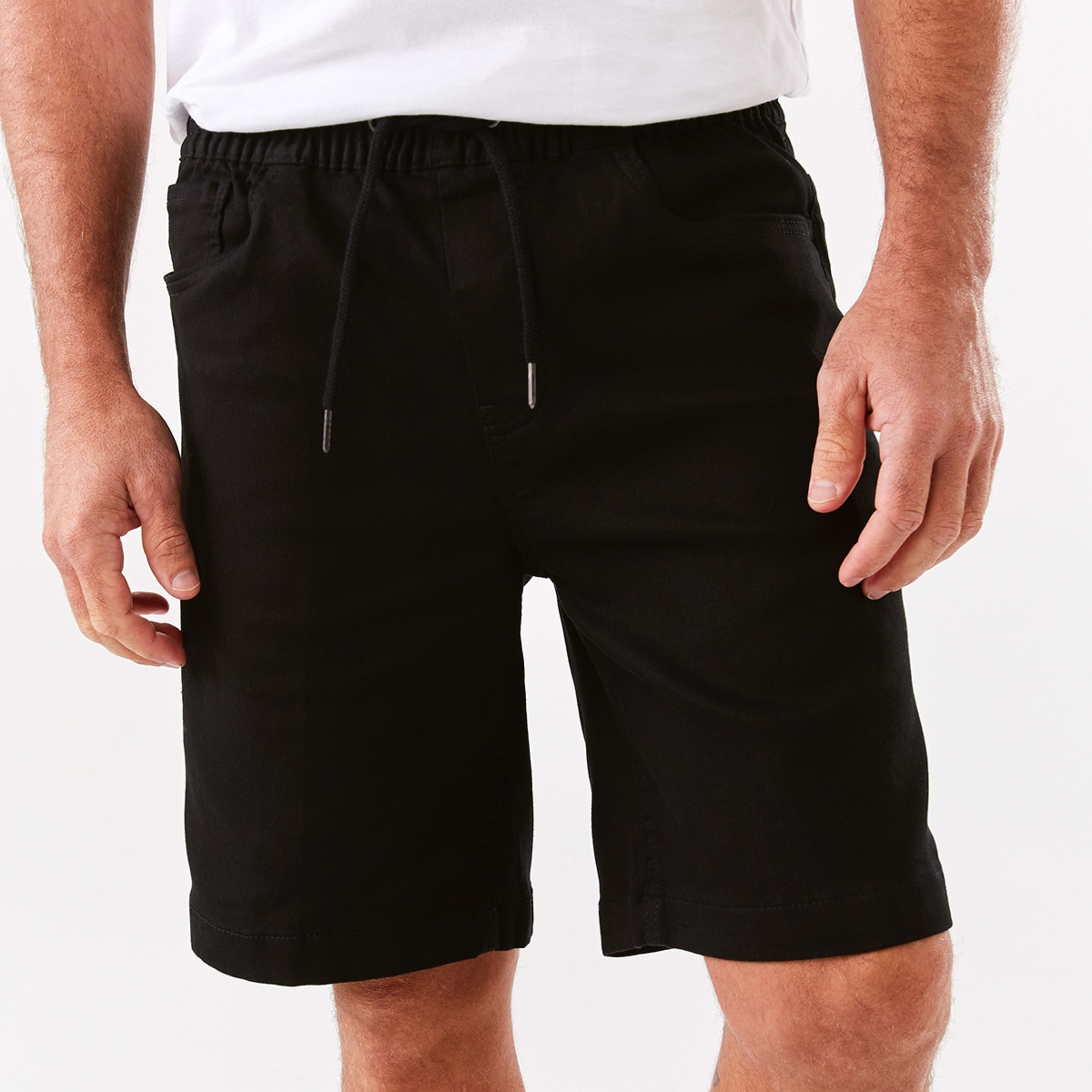 1 Knit Denim Shorts Black, 1 of 7