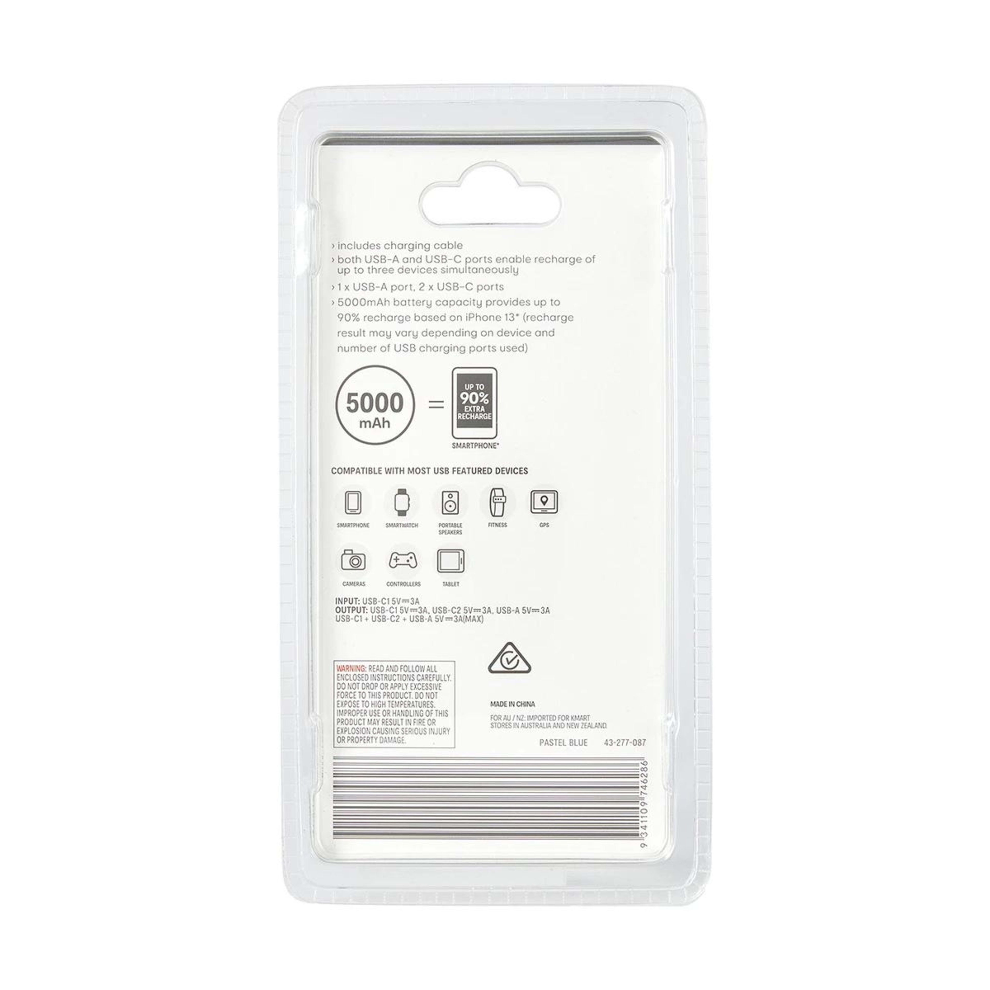 10 Portable Charger USB A and C 15W 5000mAh, 10 of 10