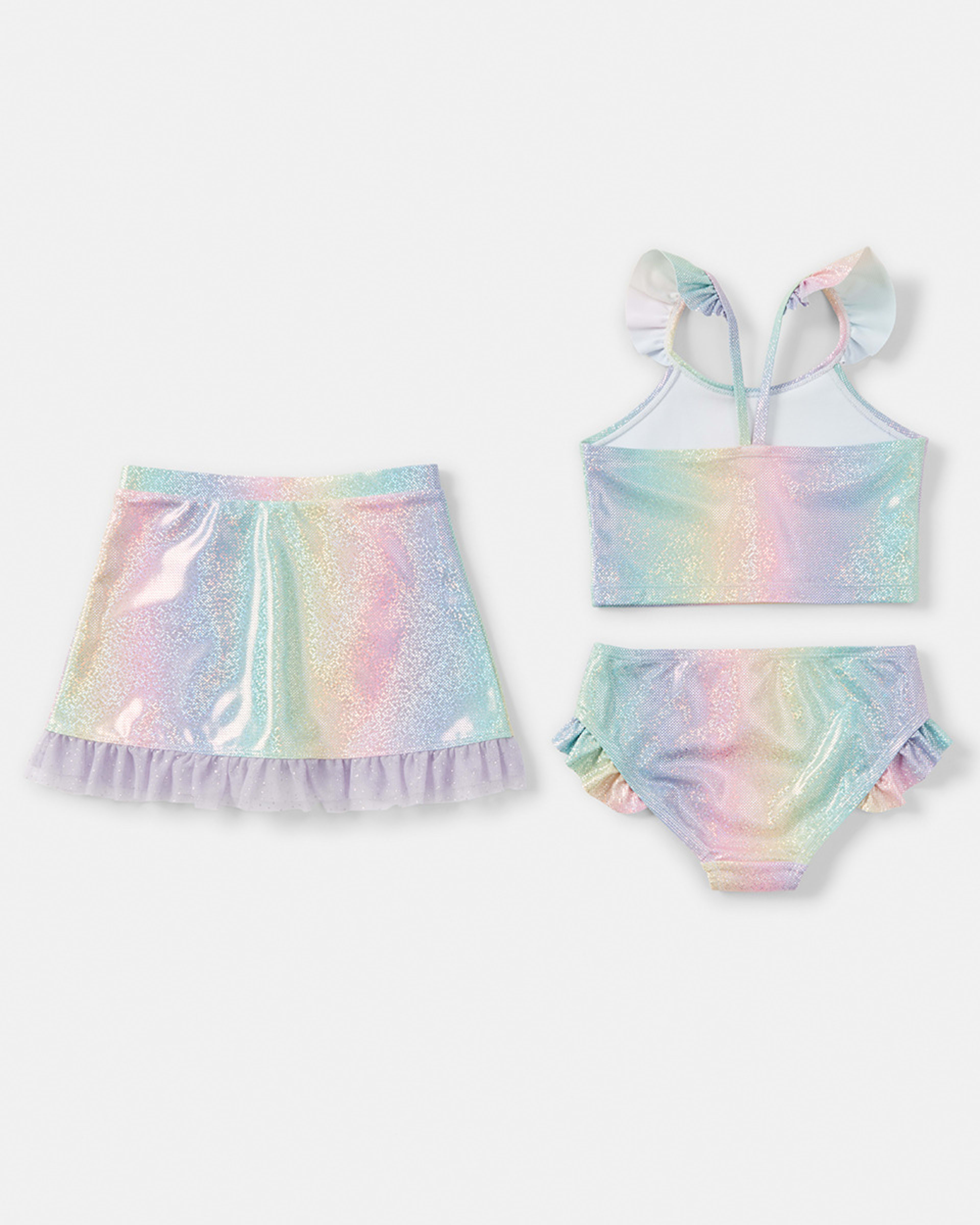 2 3 Piece Frill Bikini Skirt Set Foil Rbw, 2 of 8