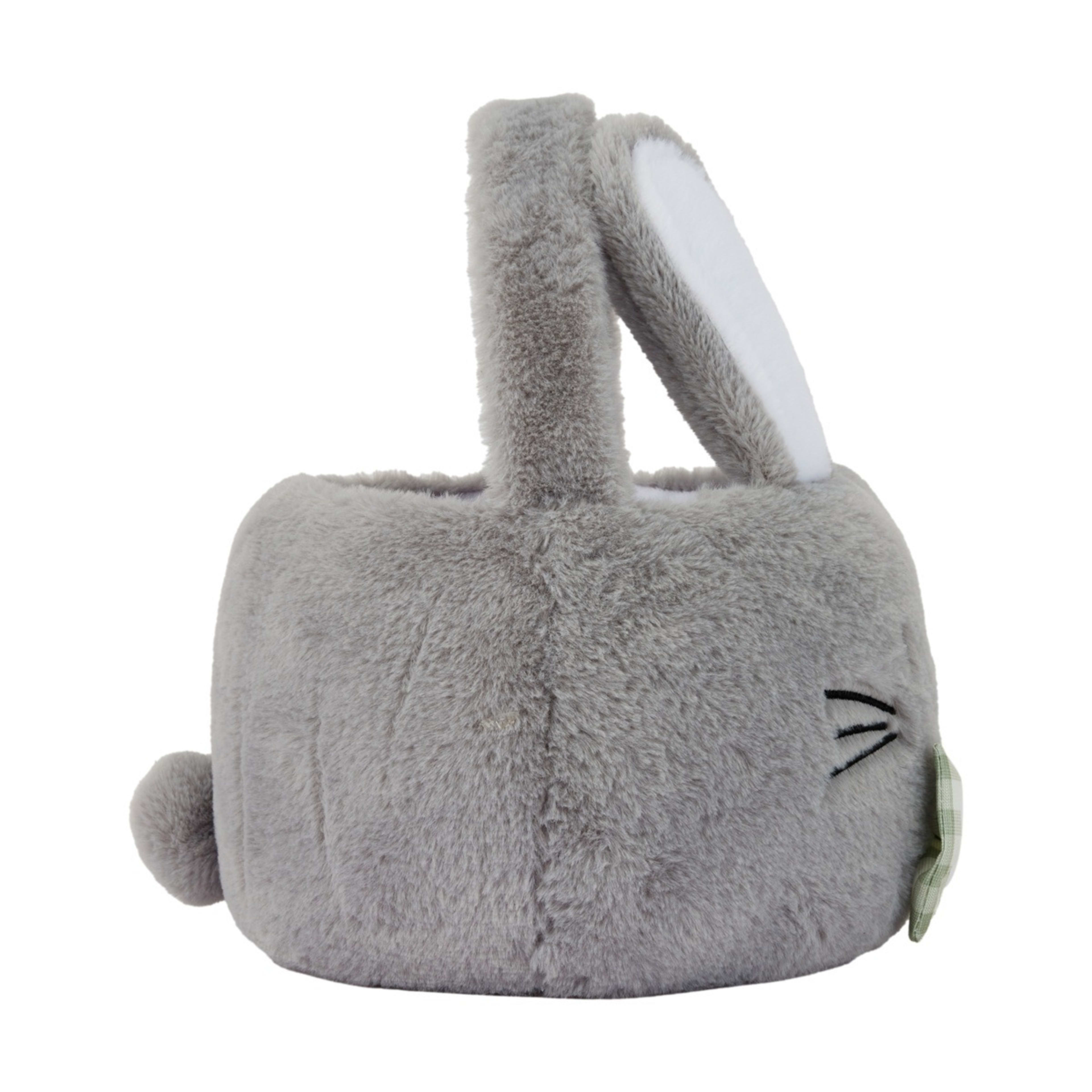 3 Grey Plush Bunny Basket, 3 of 5