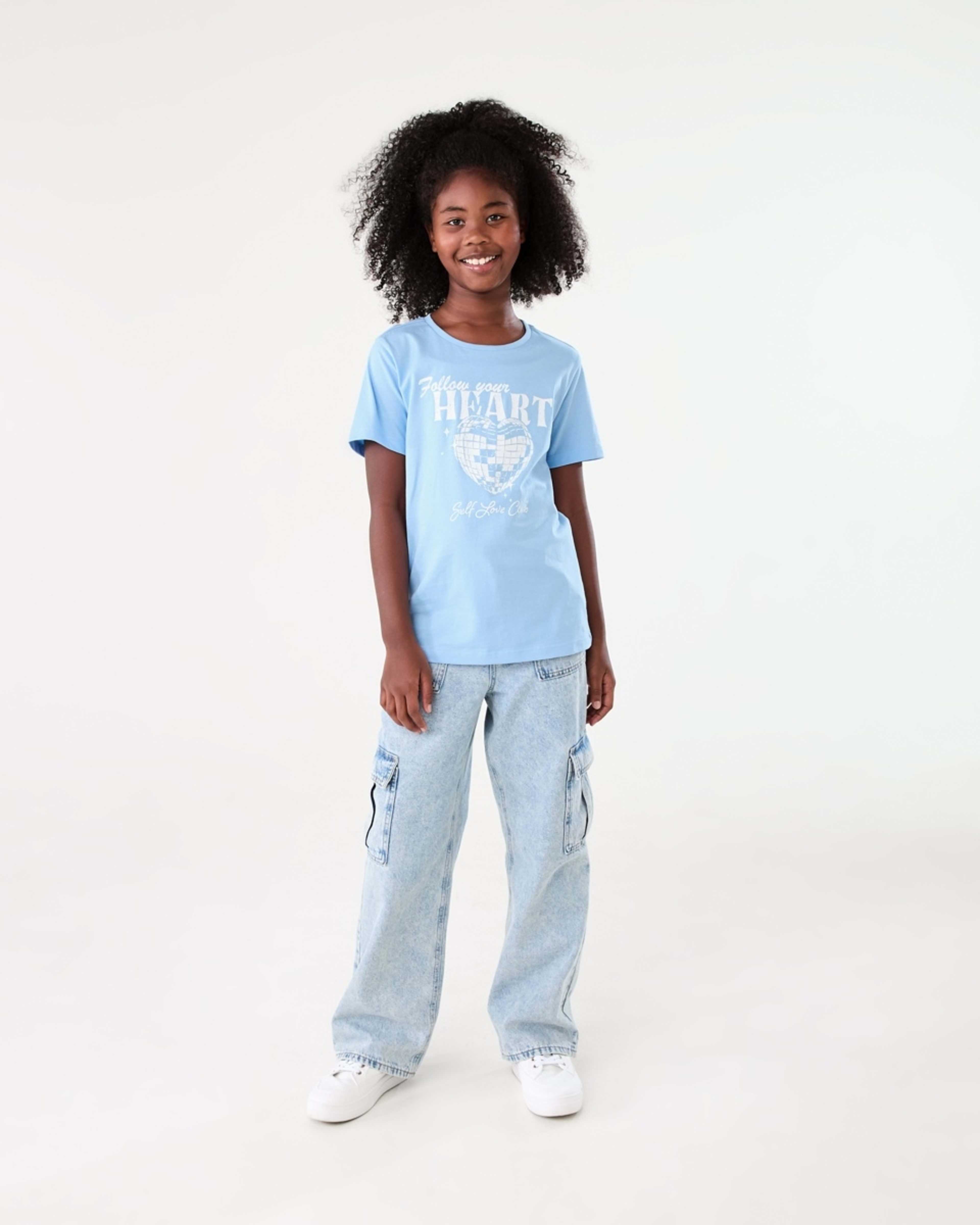 5 Short Sleeve Print T-shirt FOLLOW YOUR HEART BLUE, 5 of 6