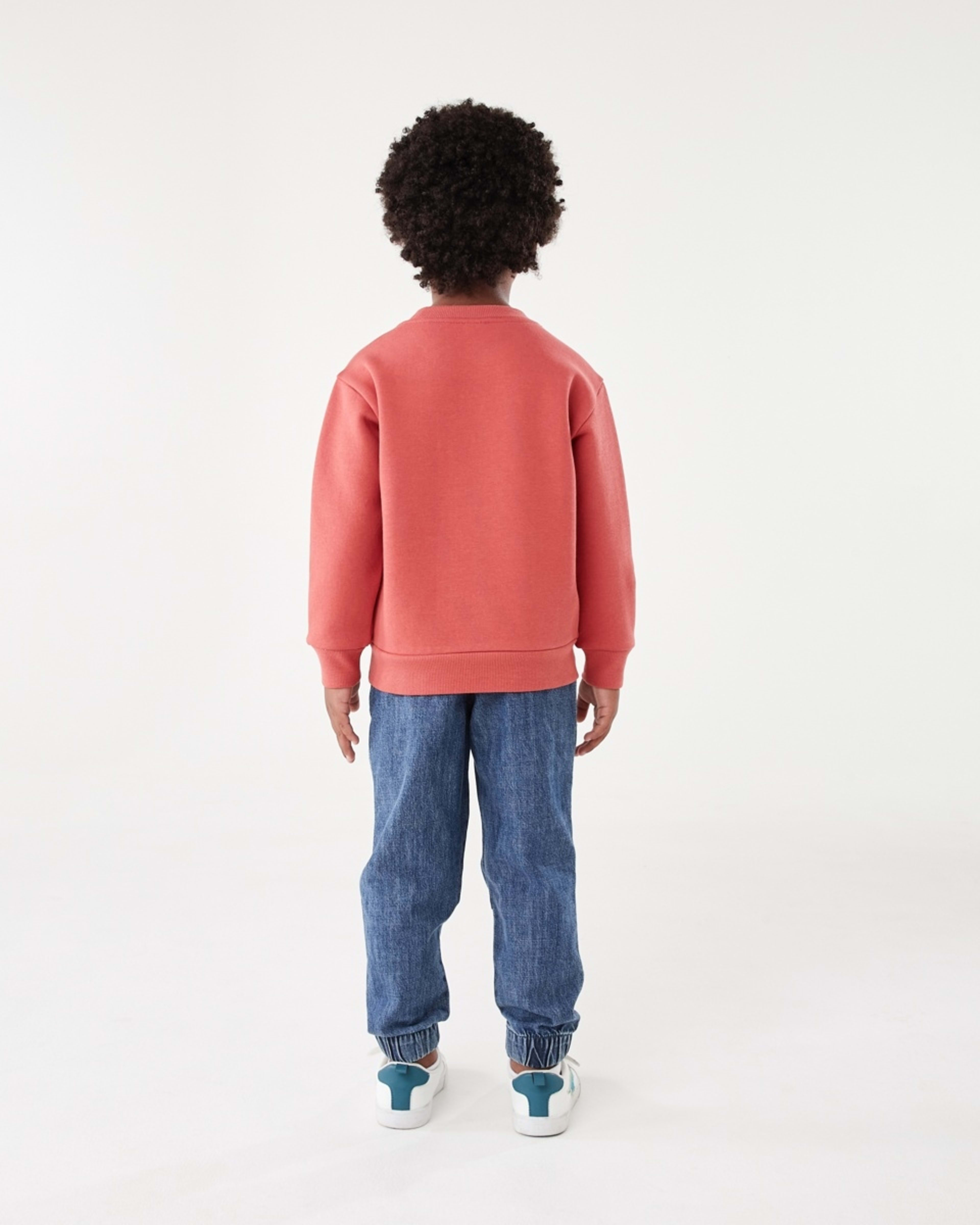 6 Print Crew Neck Sweatshirt Red Varsit, 6 of 8