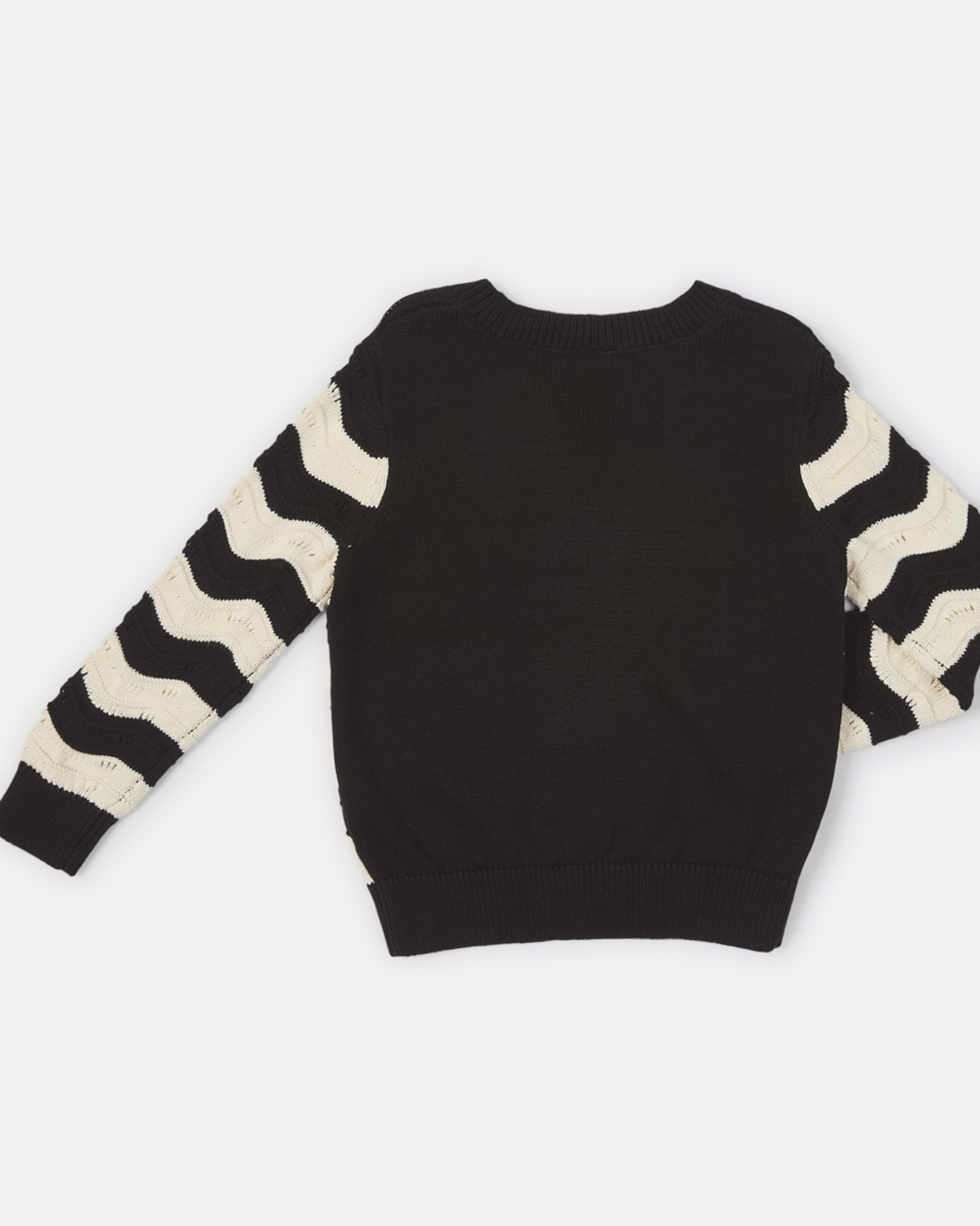 8 Knit Jumper Wave Crochet Knit Black, 8 of 8