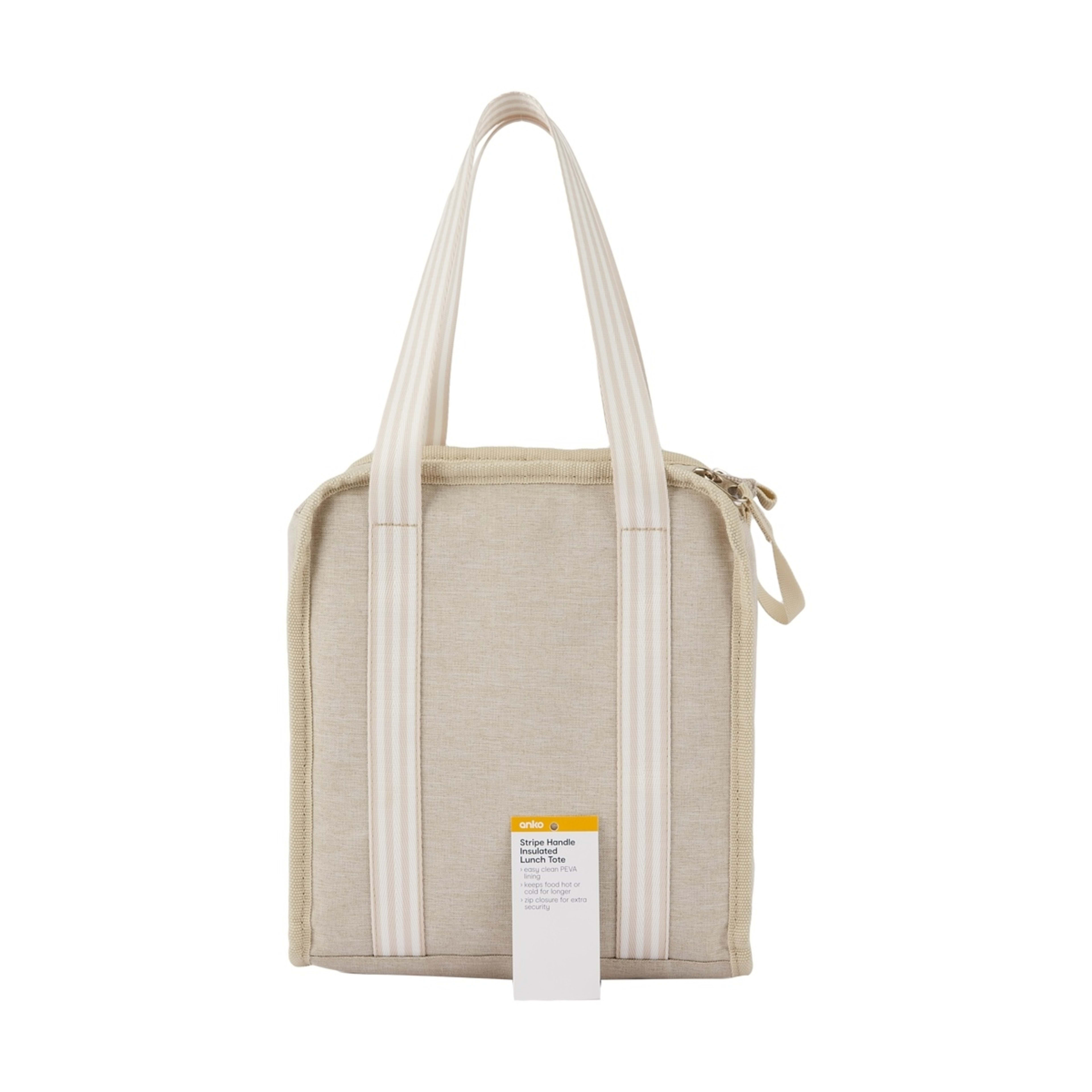 4 Stripe Handle Insulated Lunch Tote Bag, 4 of 4