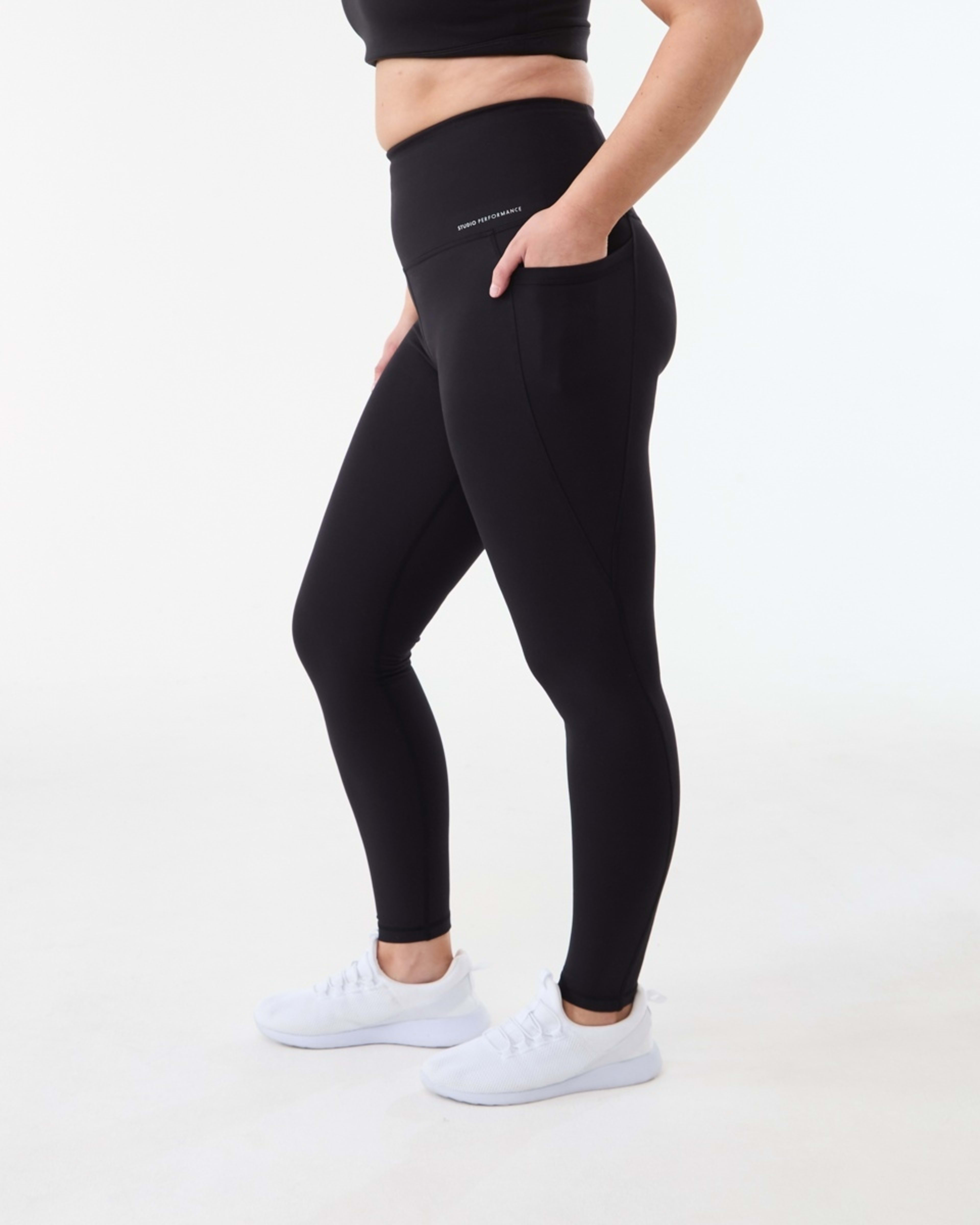 2 Active Womens Ultra High Rise Full Length Studio Leggings BLACK, 2 of 8