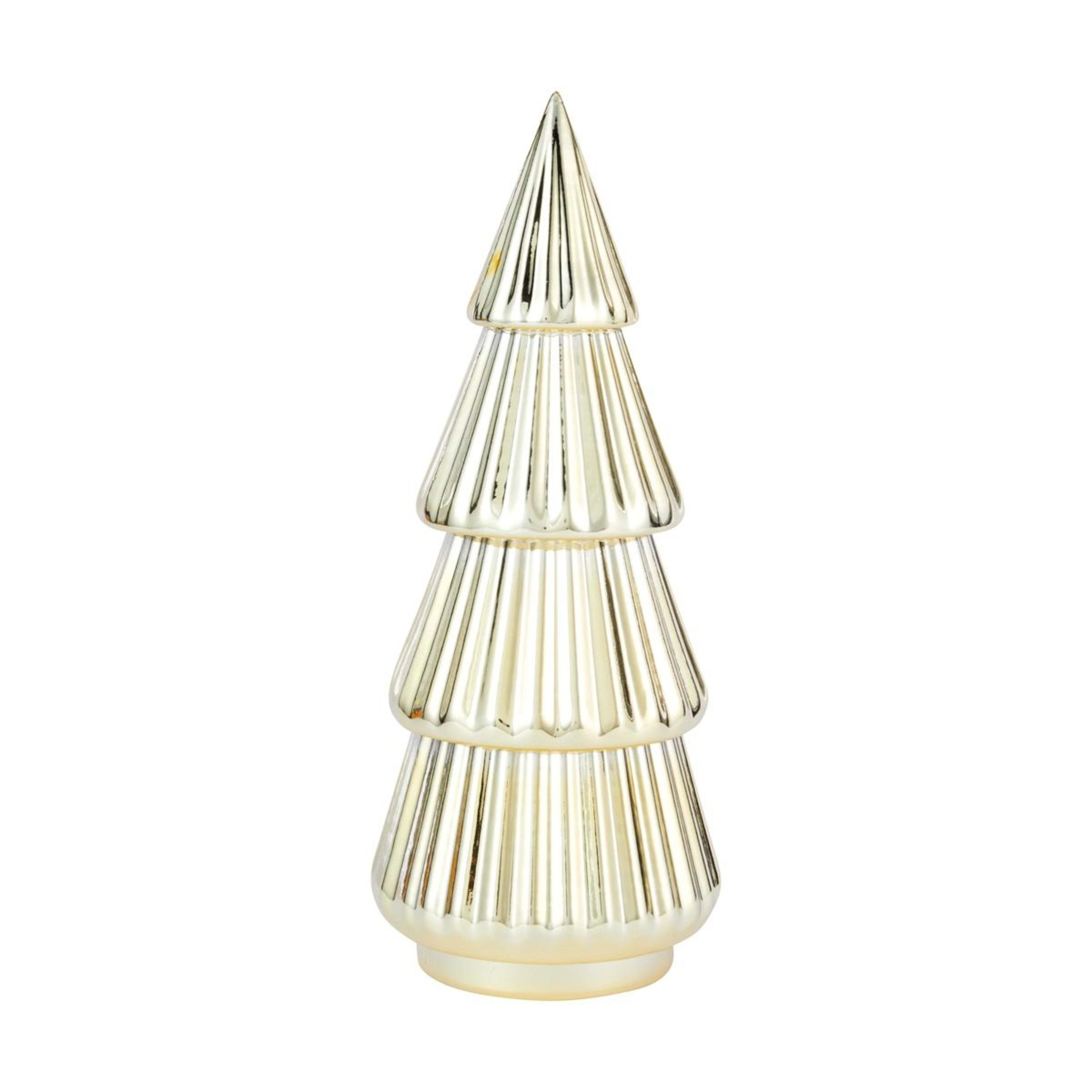 3 Metallic/Flocked/White Tabletop Tree - Assorted, 3 of 6