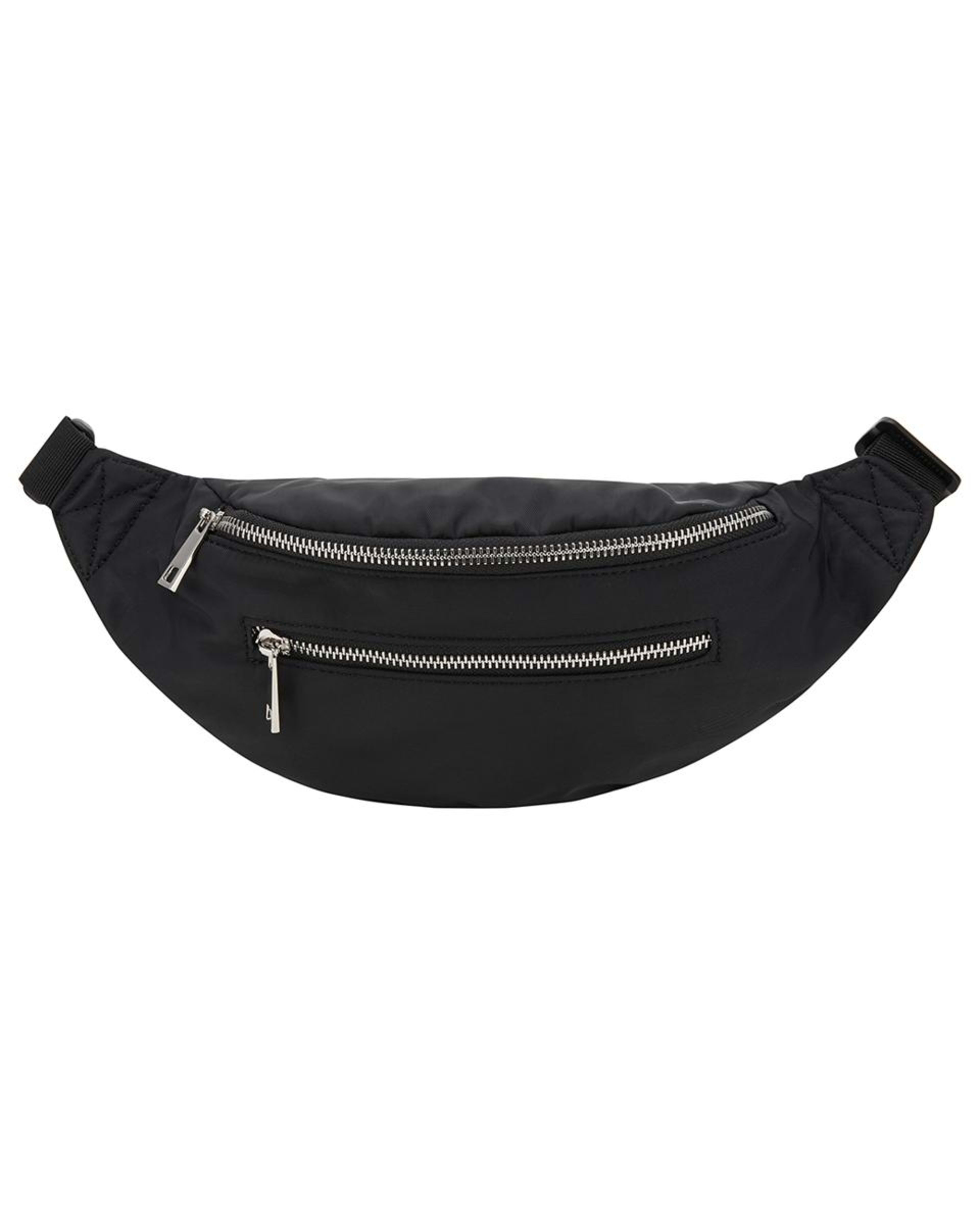1 Double Zip Bumbag Black